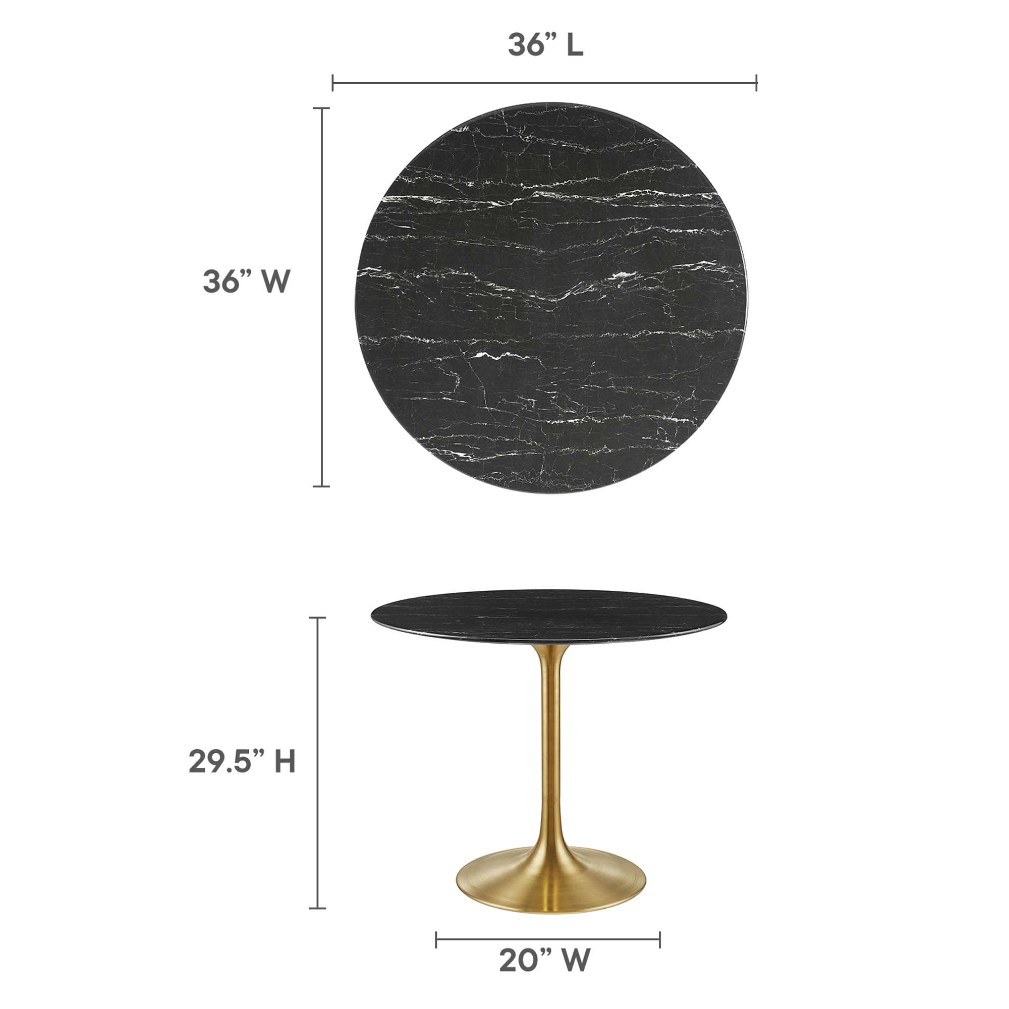Modway EEI-5225-GLD-BLK Dining-Tables - View #3