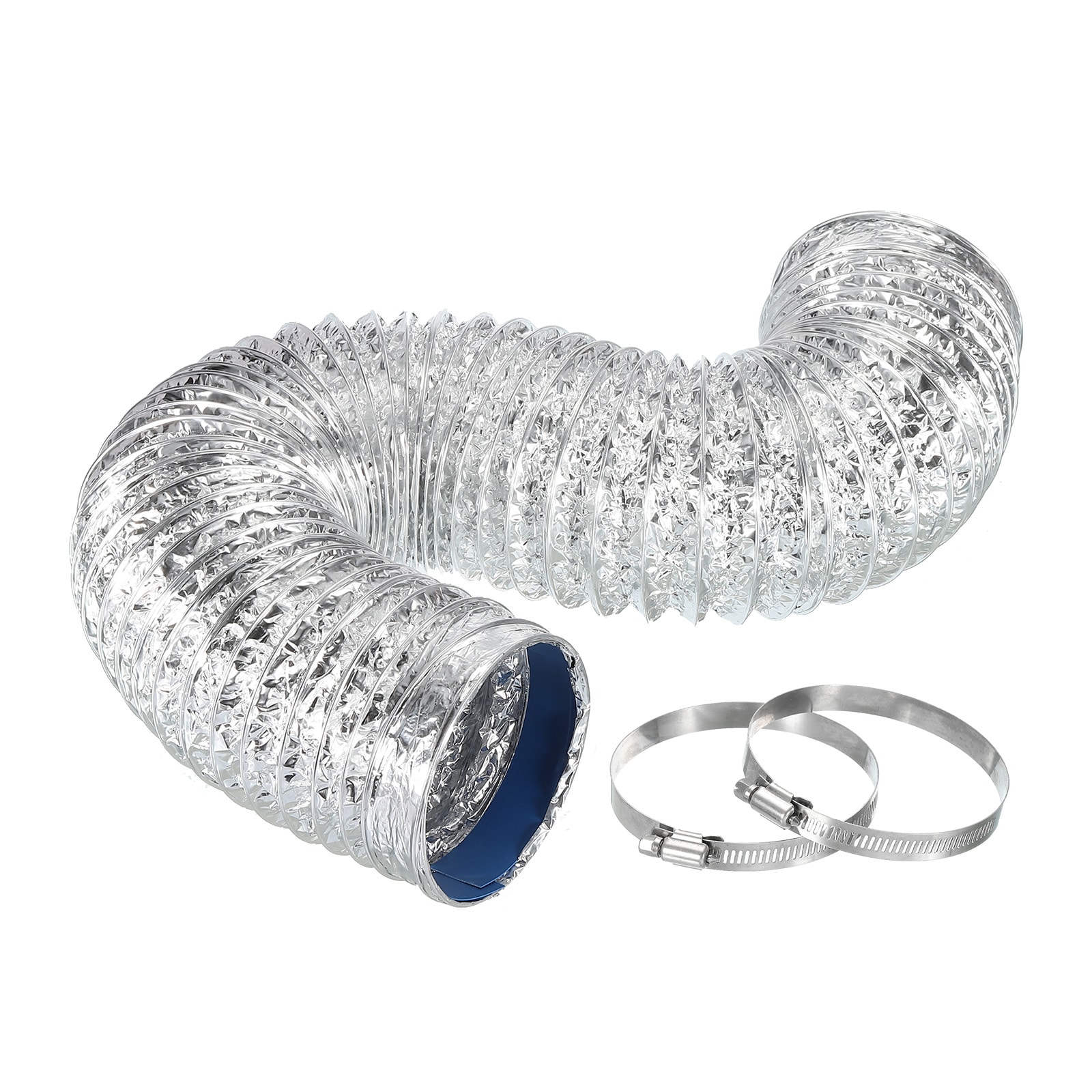 Unique Bargains - Air Aluminum Ducting 3 Inch 3.28 Feet Non-Insulated Aluminum Flexible Ducting w...