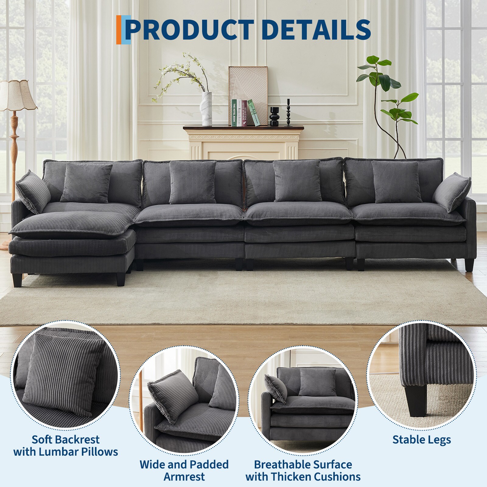 Qeetex SUN-VNN-334DTFPD Sofas-Loveseats - View #8