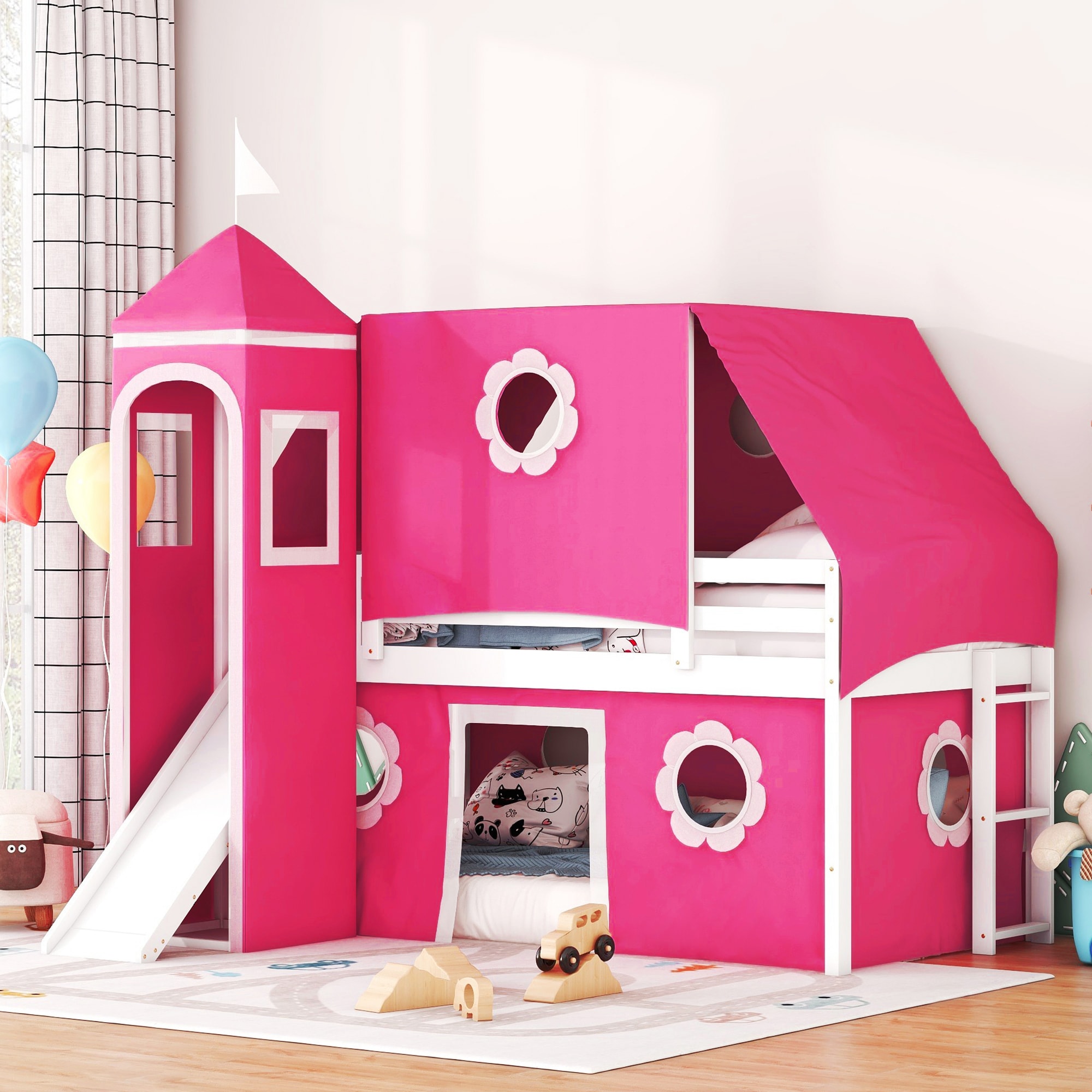 GDFStudio 340533 Avalon Twin Loft Bed Castle Design