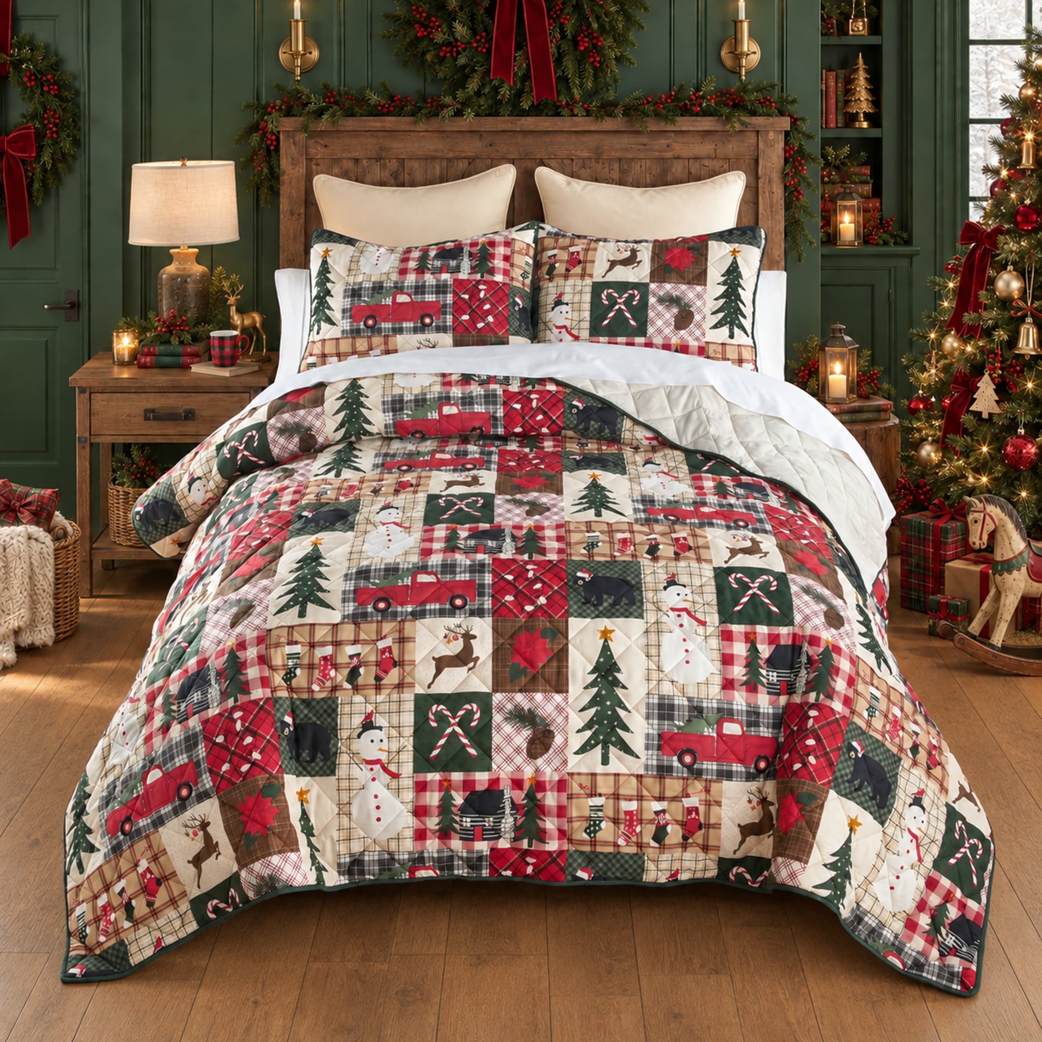Donna Sharp Holiday Dream 2 -Piece Multi-Colored Twin Quilt Set