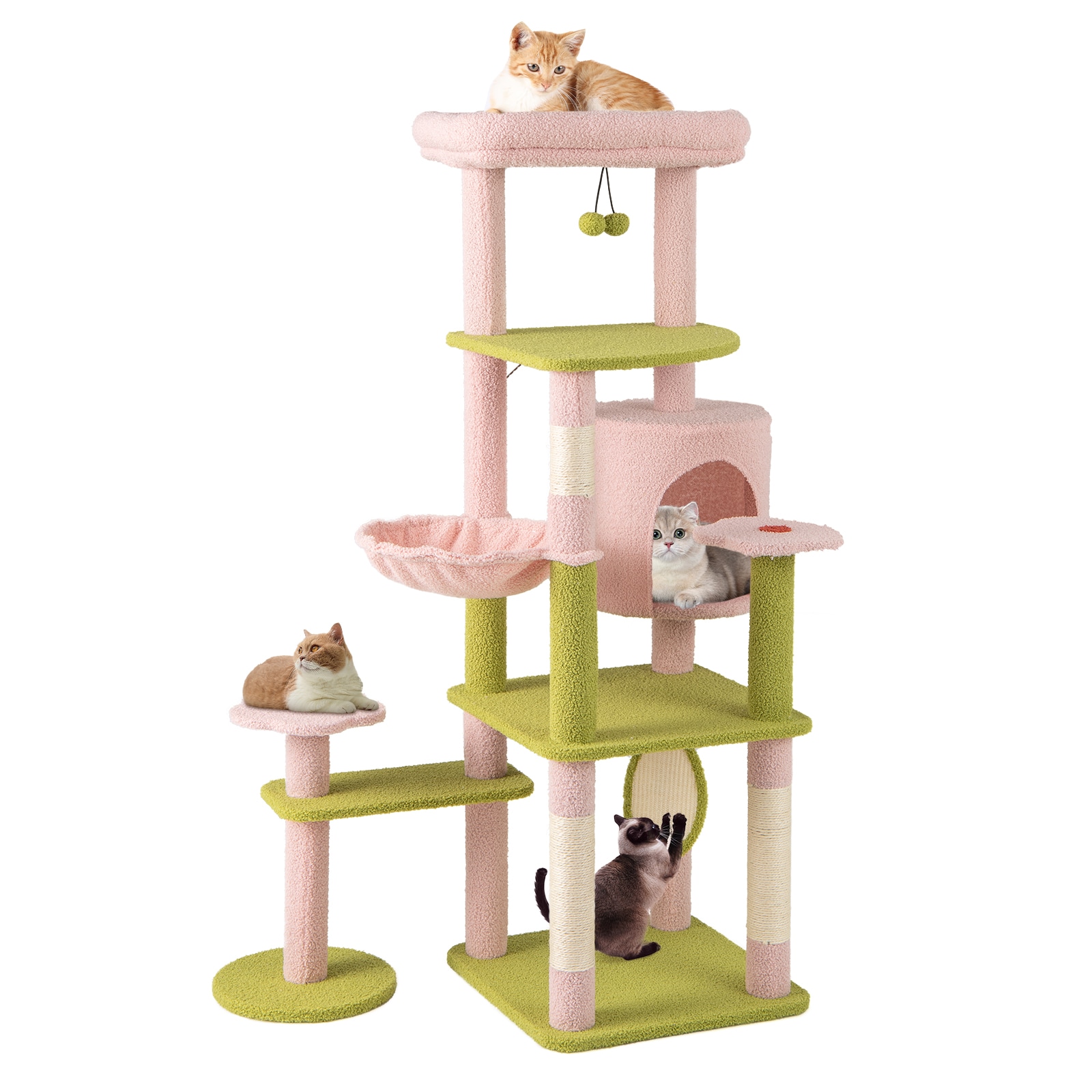 Ayelon BN88287PI 58-in x 19-in Pink Cat Tree