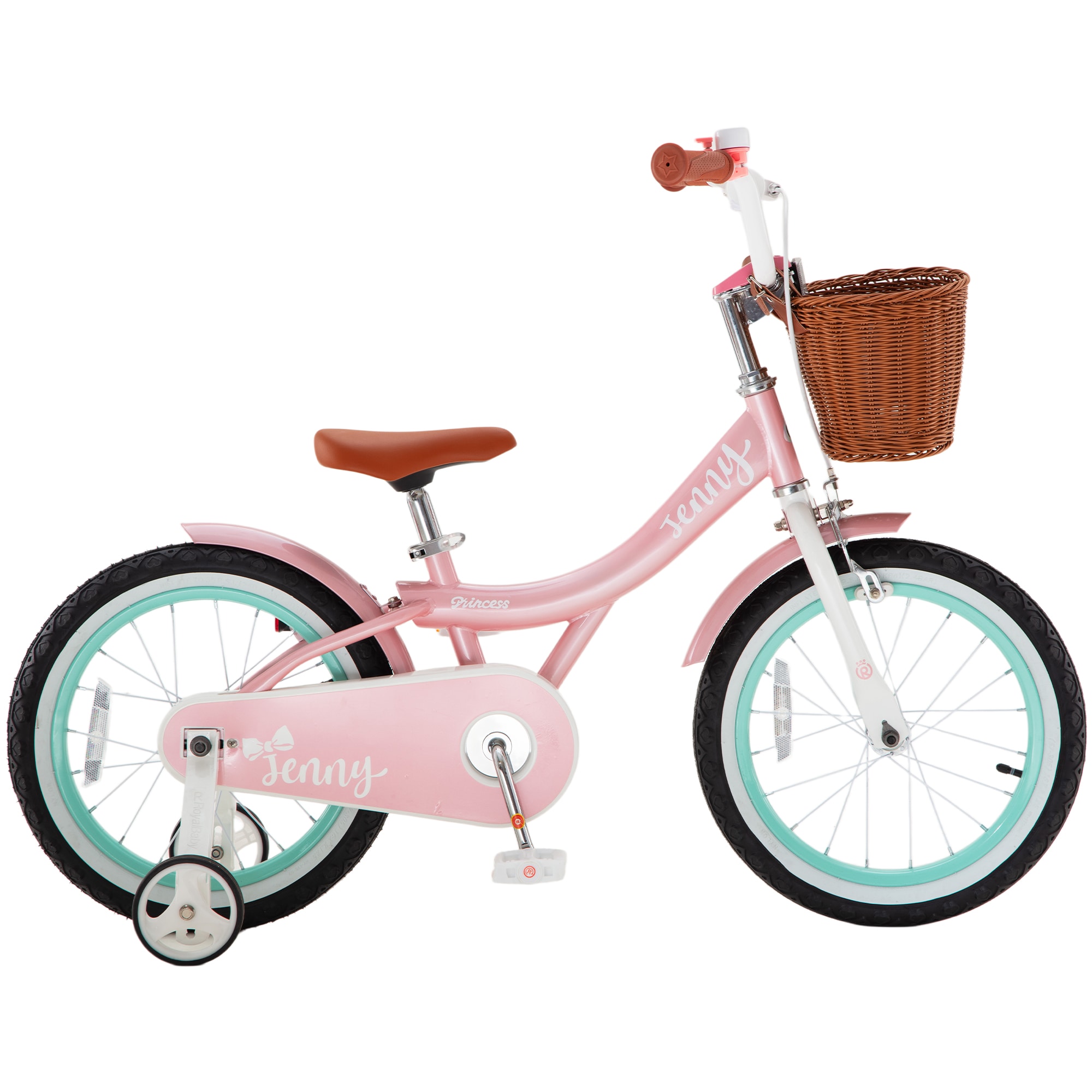 Royal Baby RoyalBaby Princess Girl Kids Bicycle 14 Inches with Training Wheels Jenny/Pink-Mint #RB14G-4P2