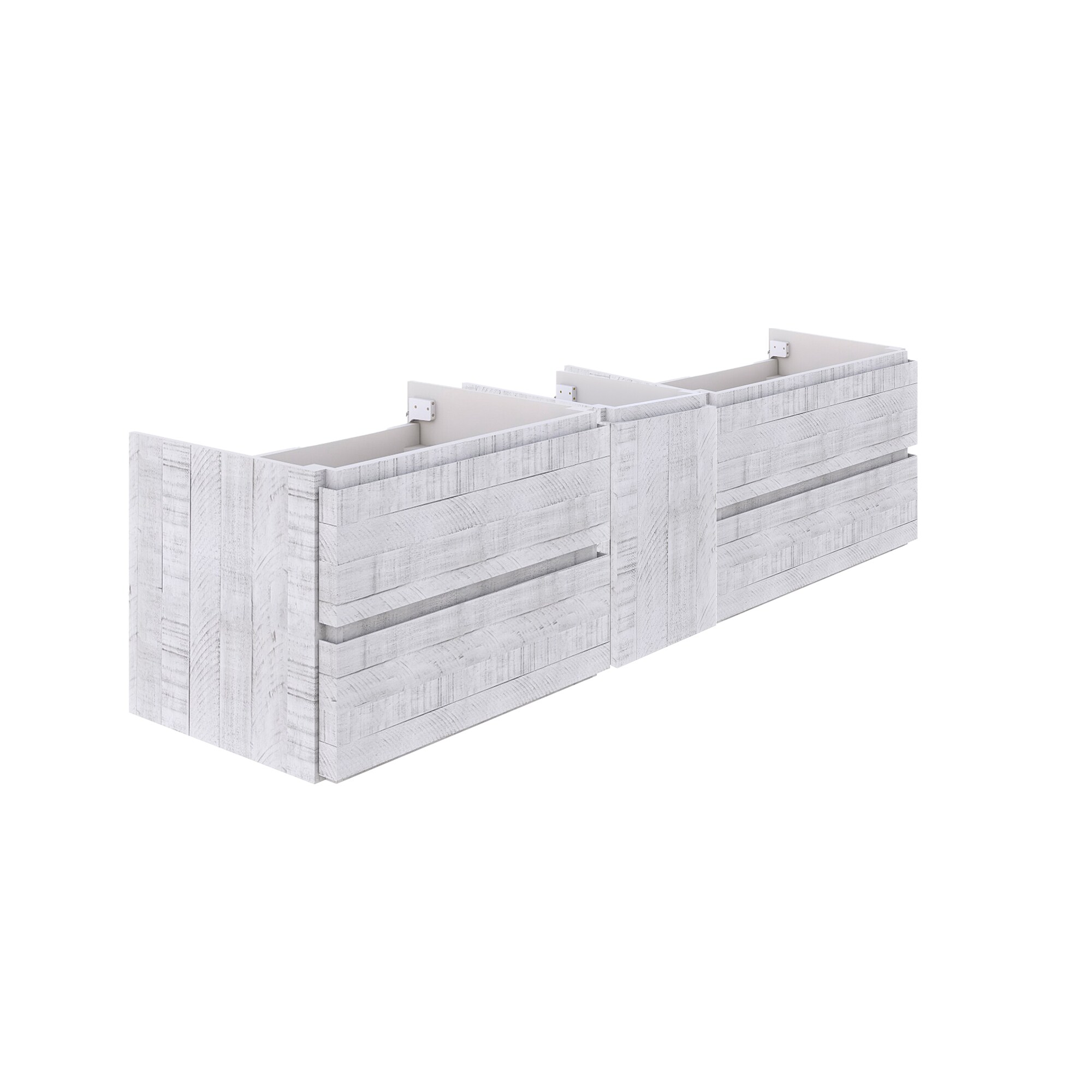Fresca FCB31-301230RWH Formosa 72-in Rustic White Floating Bathroom Vanity Base Cabinet without Top
