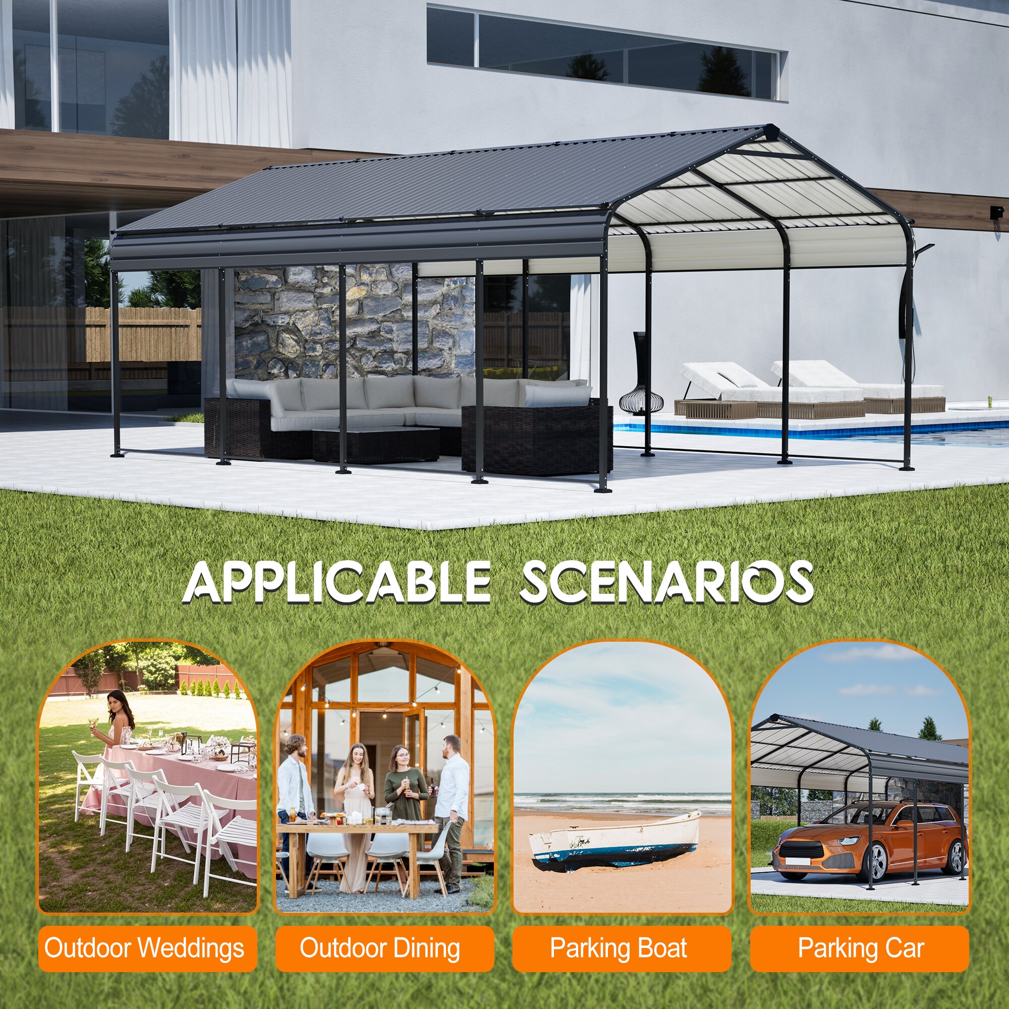 Anysun 717974542282 Carport-Covers - View #3