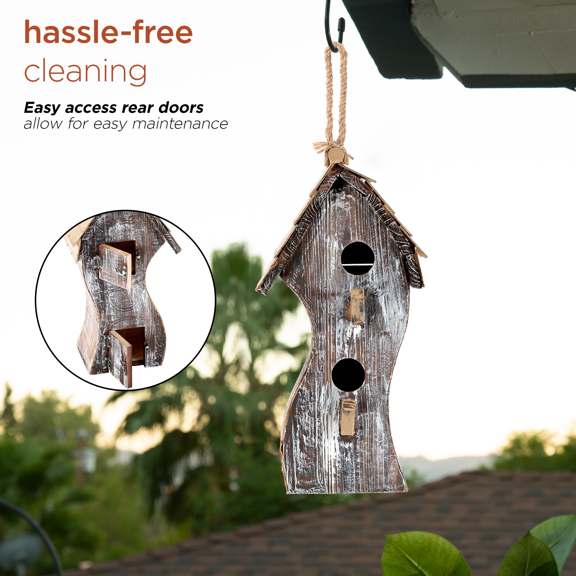 Alpine Corporation YEN144HH-WT Bird-Houses - View #6