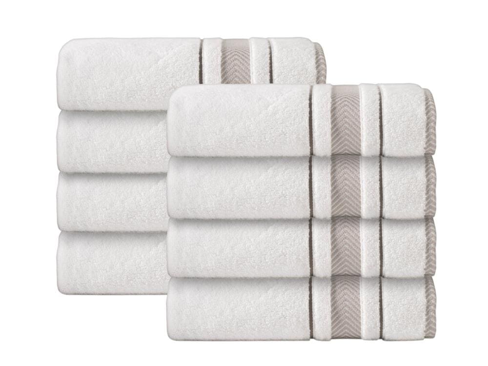 8 Piece Quick Dry, Soft, Absorbent Home Vague Hand Towels - Non