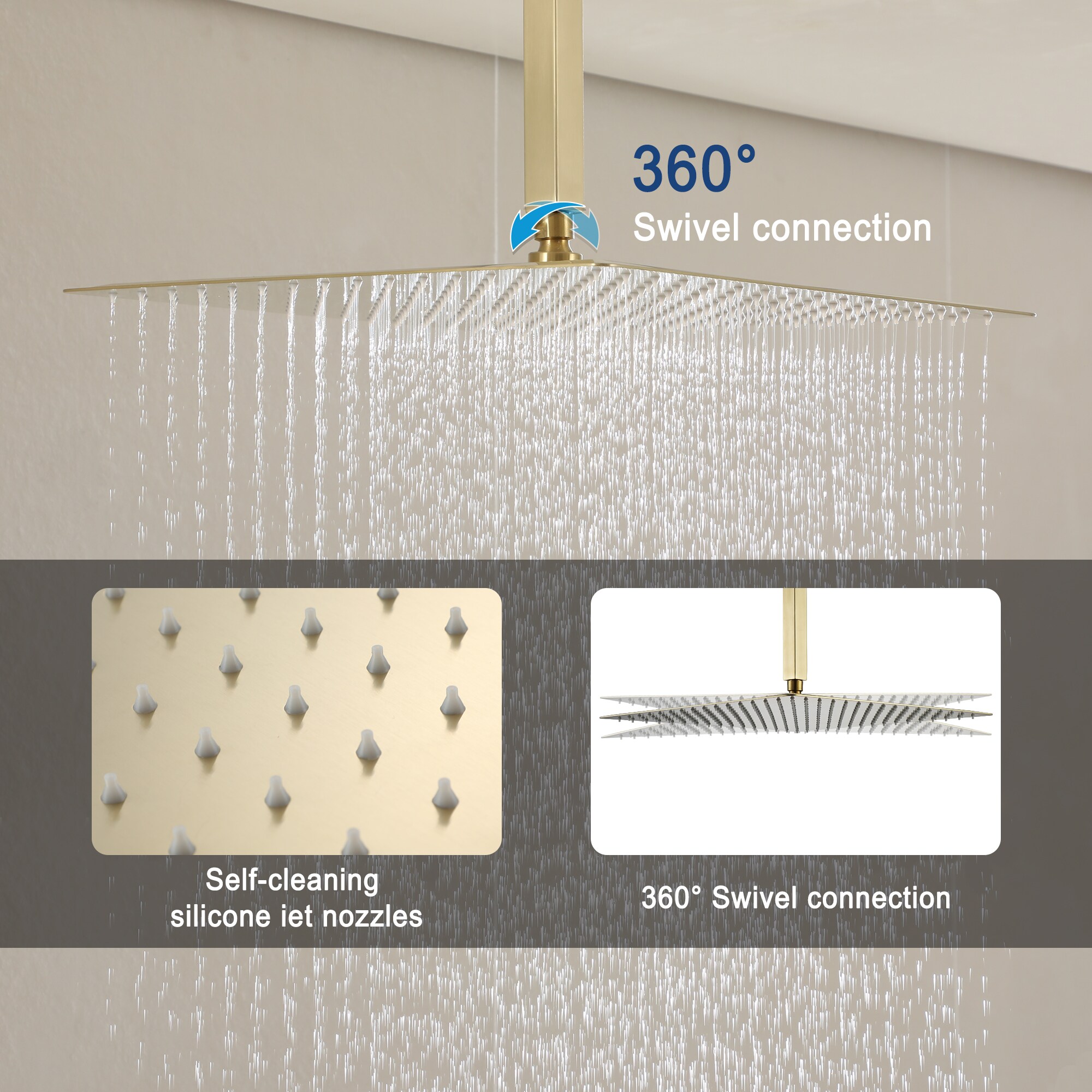 Clihome CL-022MB-SL Showerhead-Bar-Panels - View #6