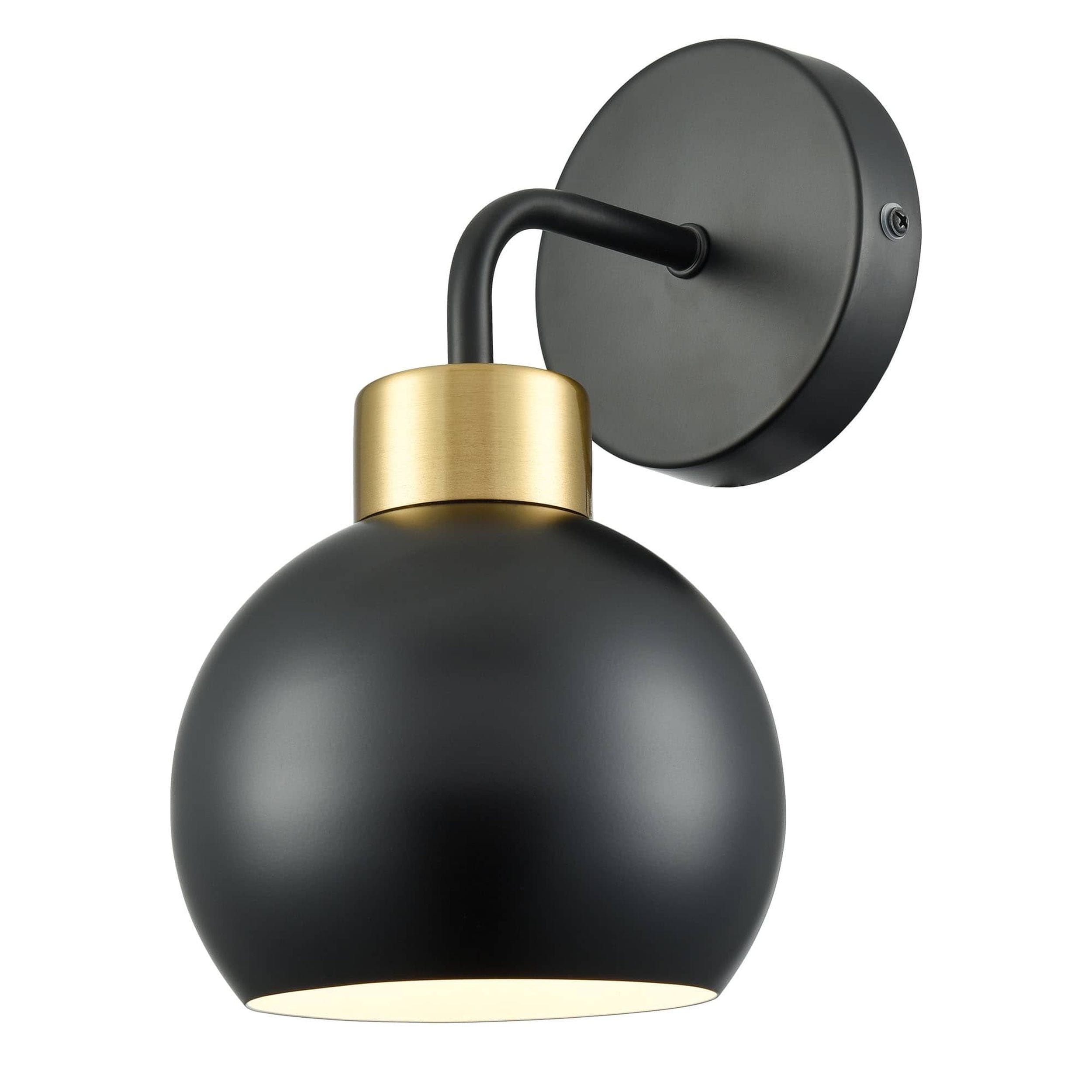 Claxy HY-T3276BU-BK Rustic/Industrial 5.9-in W 1 -Light Polished Black Industrial Wall Sconce