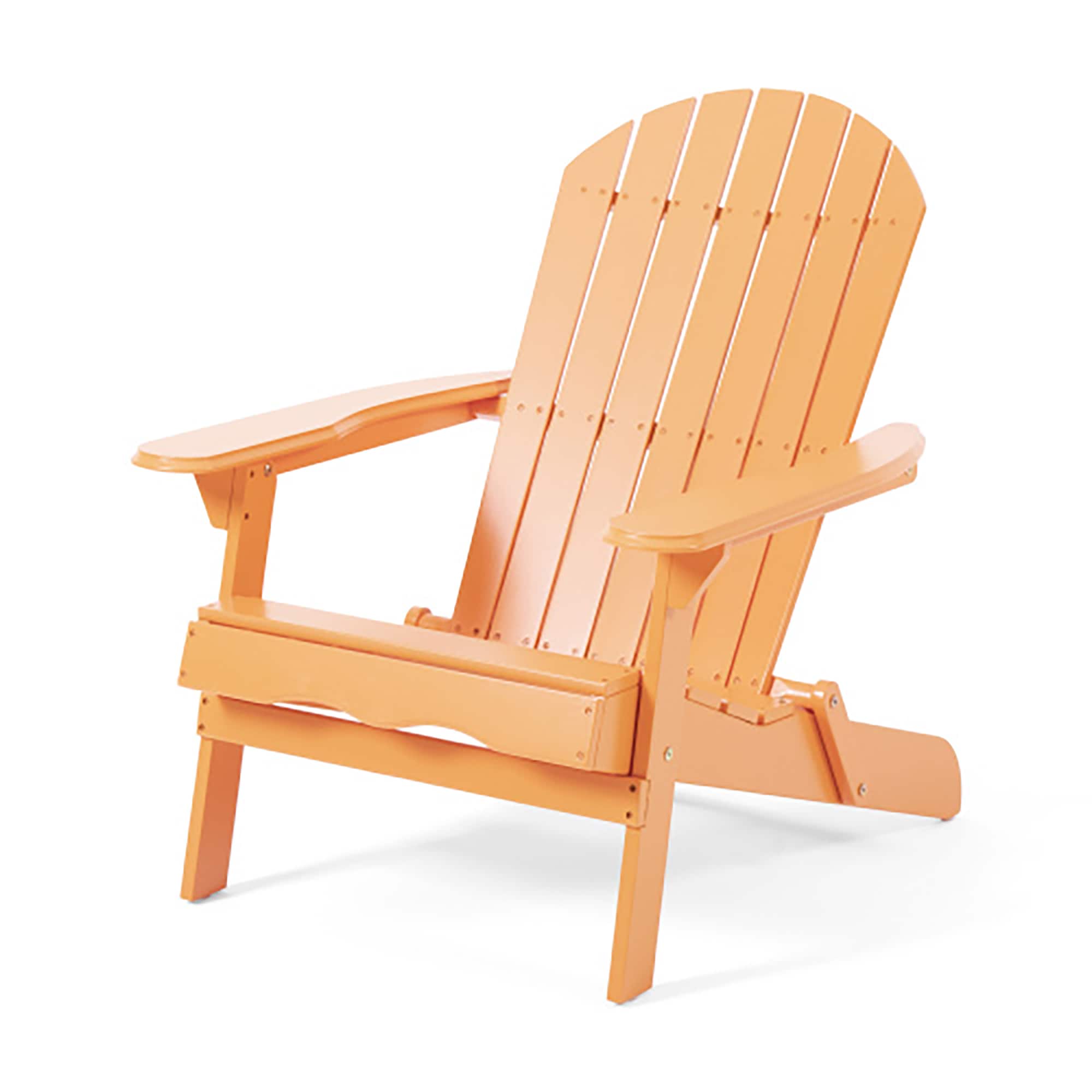 CASAINC WF-SM-H-WH Adirondack Chair Orange Wood Frame Stationary Adirondack Chair with Slat Seat