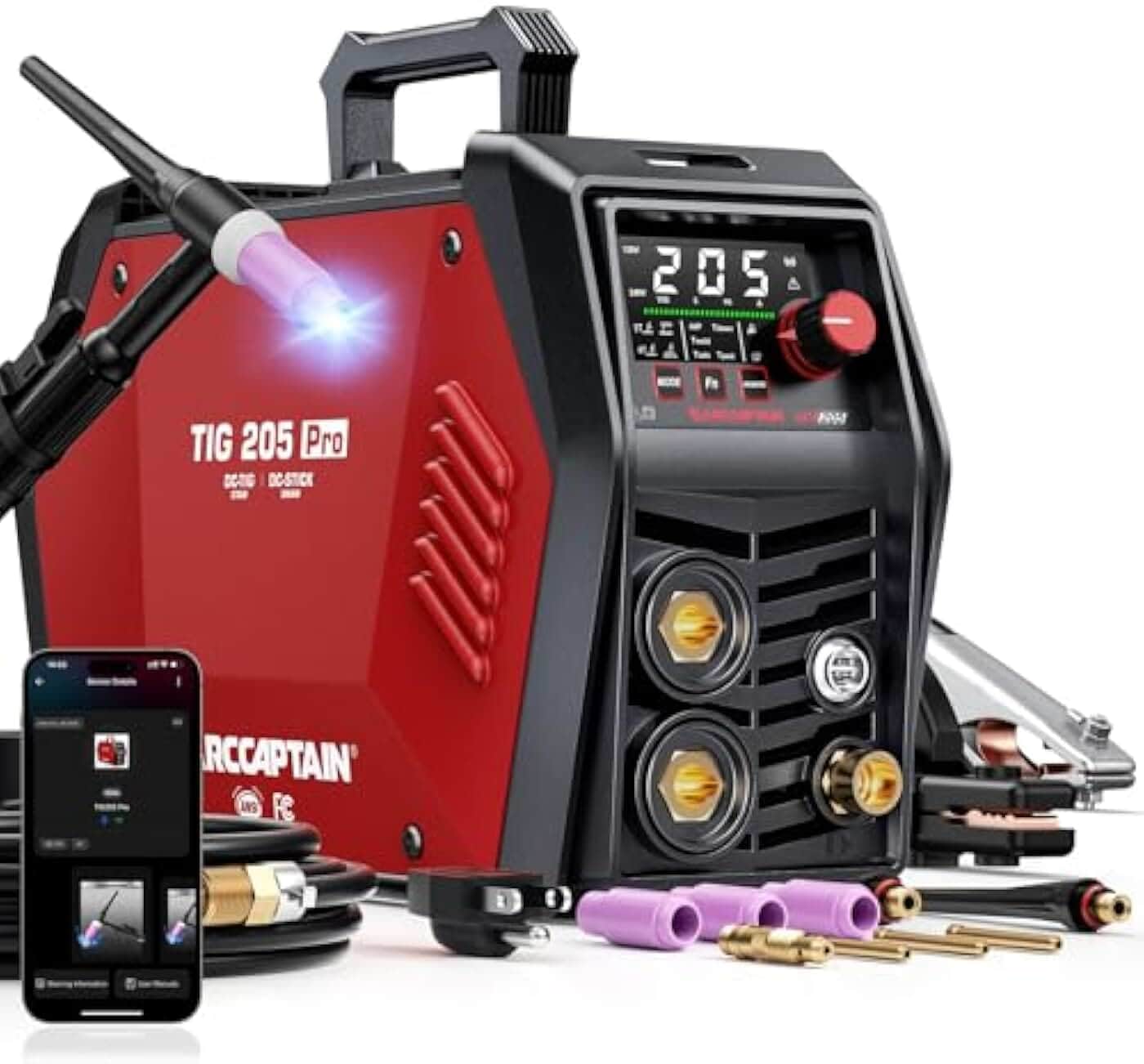 Arccaptain iControl TIG 205 Pro 5 In 1 Cold Spot Stick/TIG Welder #WED14G