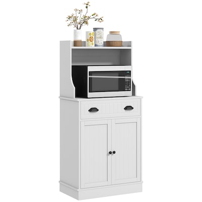 Siavonce 24-in W x 49.4-in H MDF White Freestanding Utility Storage Cabinet