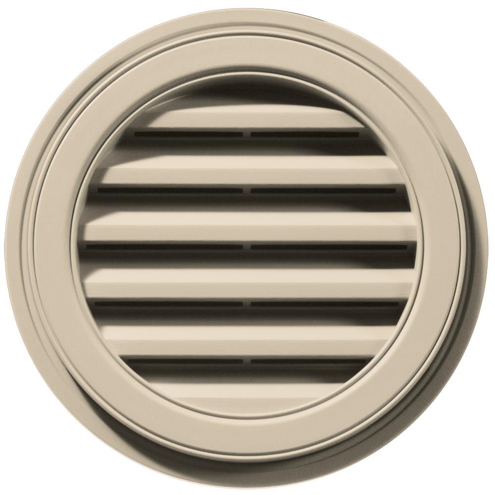 Builders Edge 120031818049 18-in x 18-in Almond Round Vinyl Gable Louver Vent