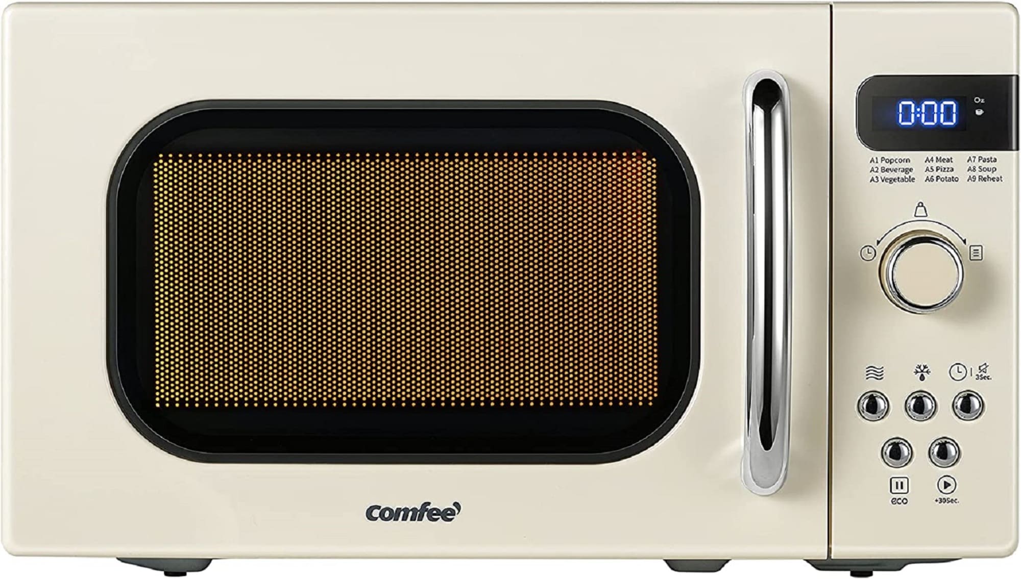 Comfee Retro 0.7-cu ft 700-Watt Countertop Microwave (Apricot) in the  Countertop Microwaves department at