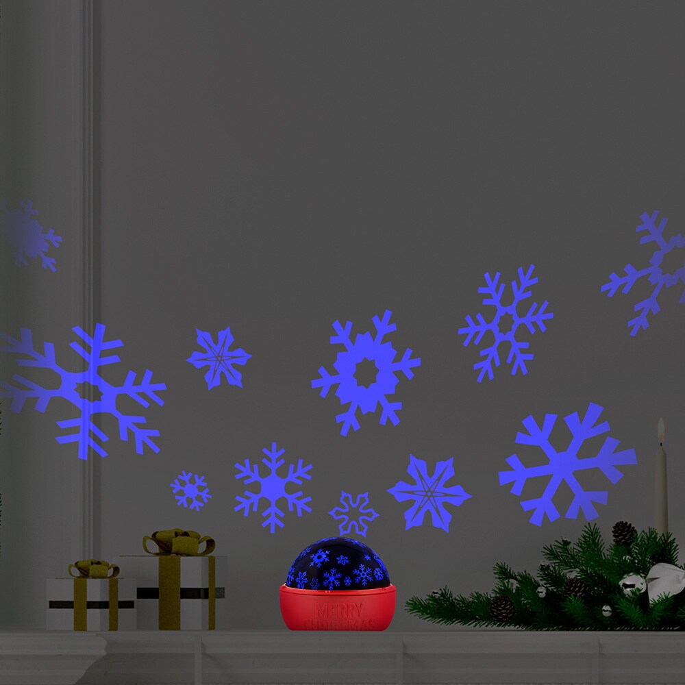 Gemmy Lightshow Twinkling Blue Battery-operated Snowflakes Christmas ...