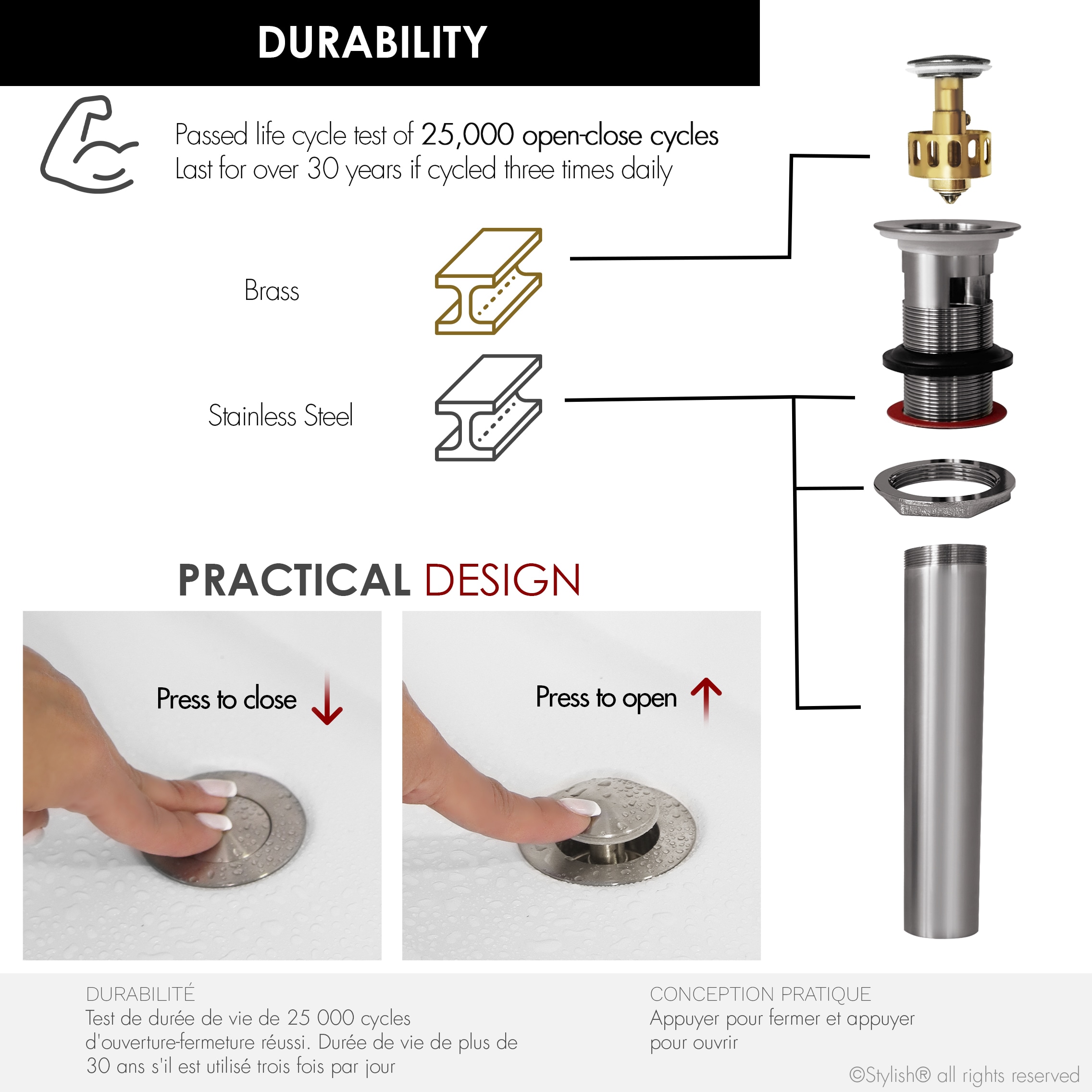 Stylish D-700B Popup-Drains-Accessories - View #5