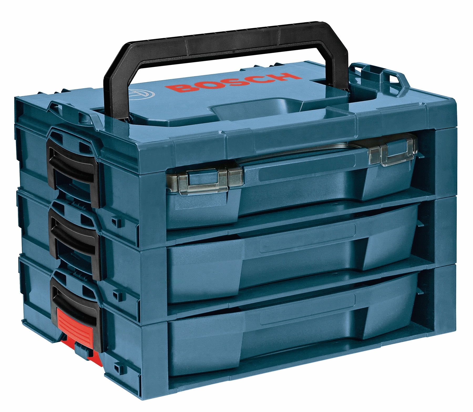 Bosch L-RACK 17.25-in Friction 3-Drawer Blue Plastic Tool Box in the  Portable Tool Boxes department at