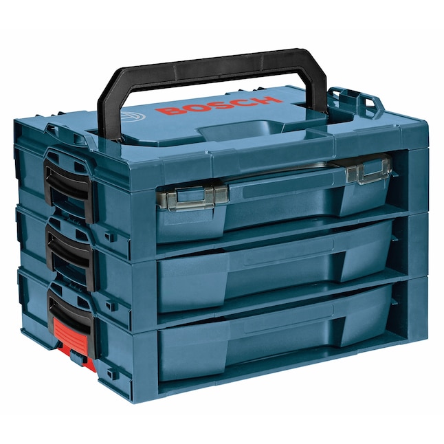 Bosch L-RACK 17.25-in Friction 3-Drawer Blue Plastic Tool Box in the  Portable Tool Boxes department at