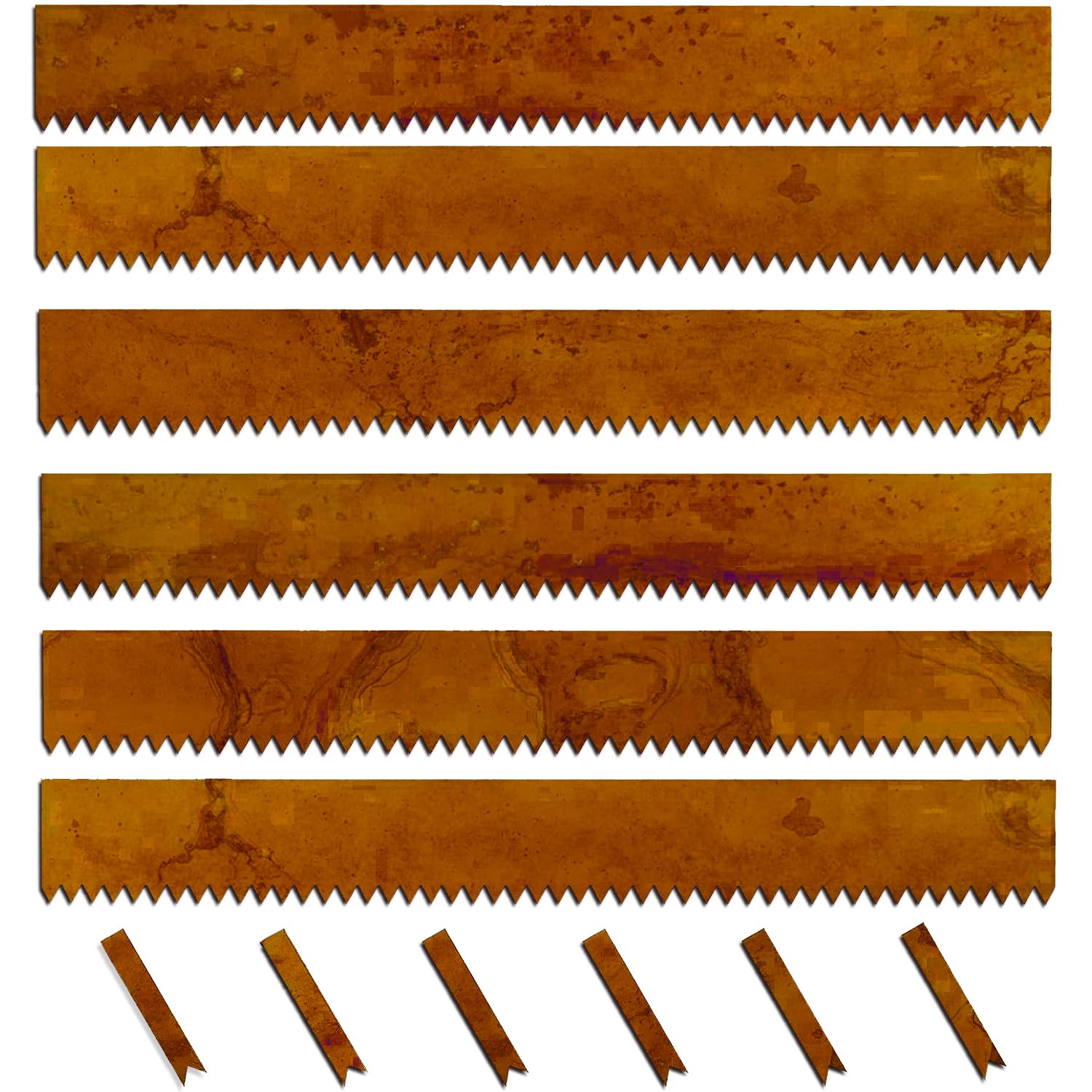 Justincity  Cor-Ten Steel Landscape Edging with Rust Patina Finish 42 inch Strips 8 inch Depth 6 Pack durable home and garden accessory designed