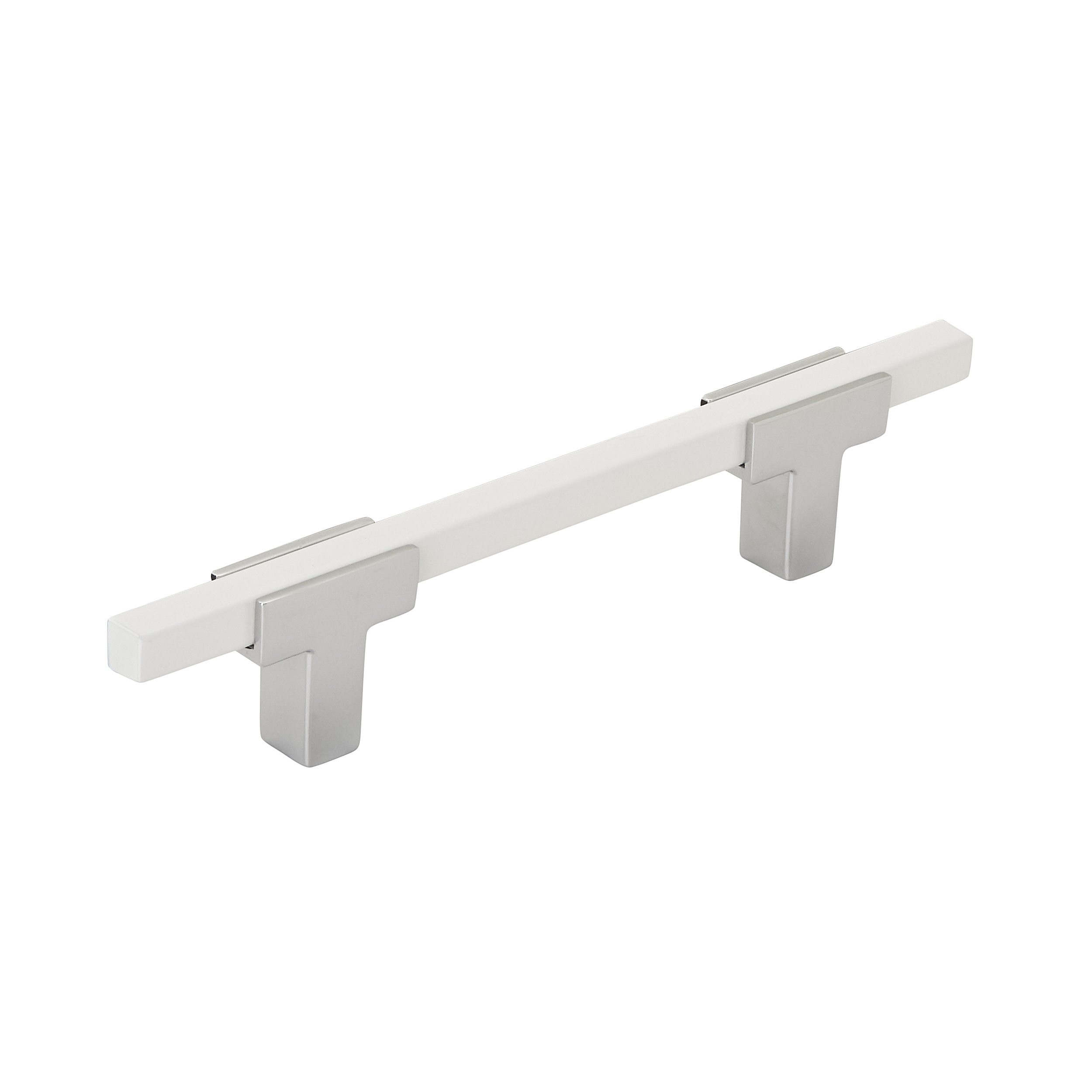 Amerock BP7789626WHT Urbanite 3-3/4-in , 96mm Center to Center Polished Chrome/White Rectangular Bar