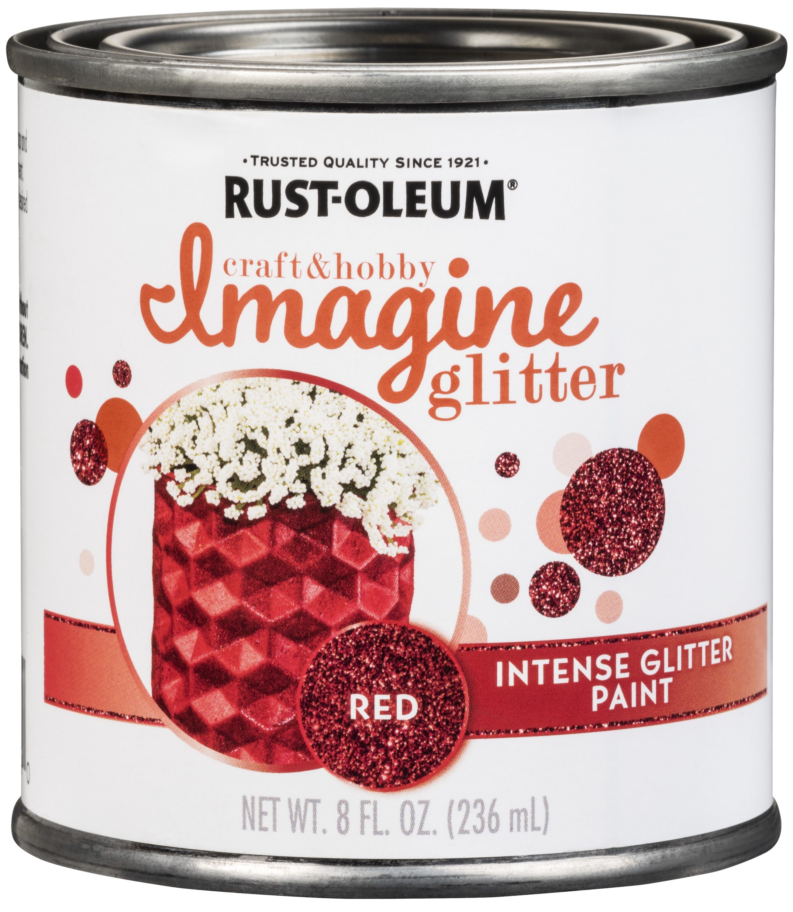 Rust-Oleum Imagine Red Acrylic Glitter Paint (Half-Pint) in the