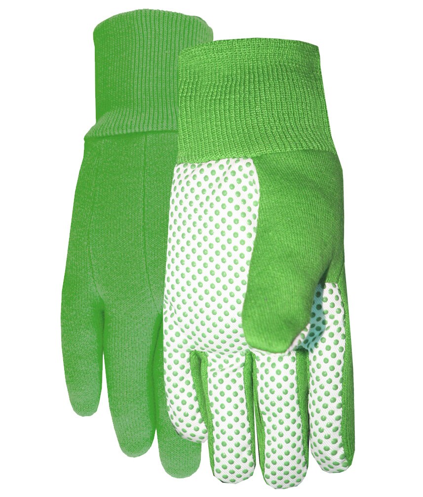 Work Gloves Green W-PVC Dotted-wholesale