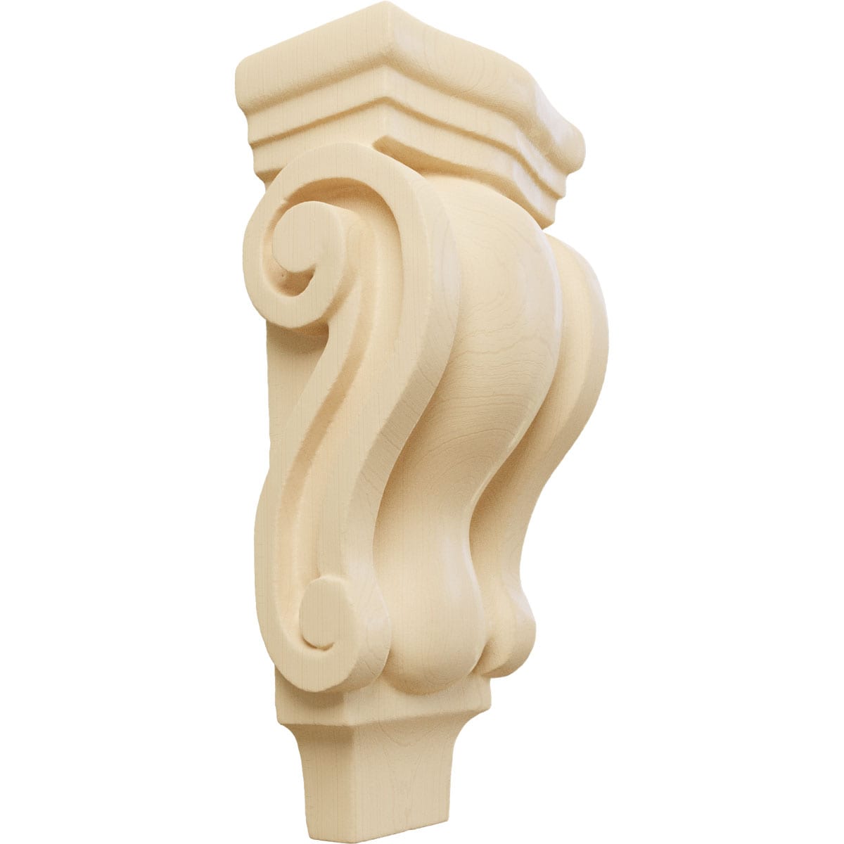 Ekena Millwork CORW03X02X06PTMA 3.0-in x 1.75-in x 6.0-in Unfinished Maple Wood Paintable/Stainable Corbel