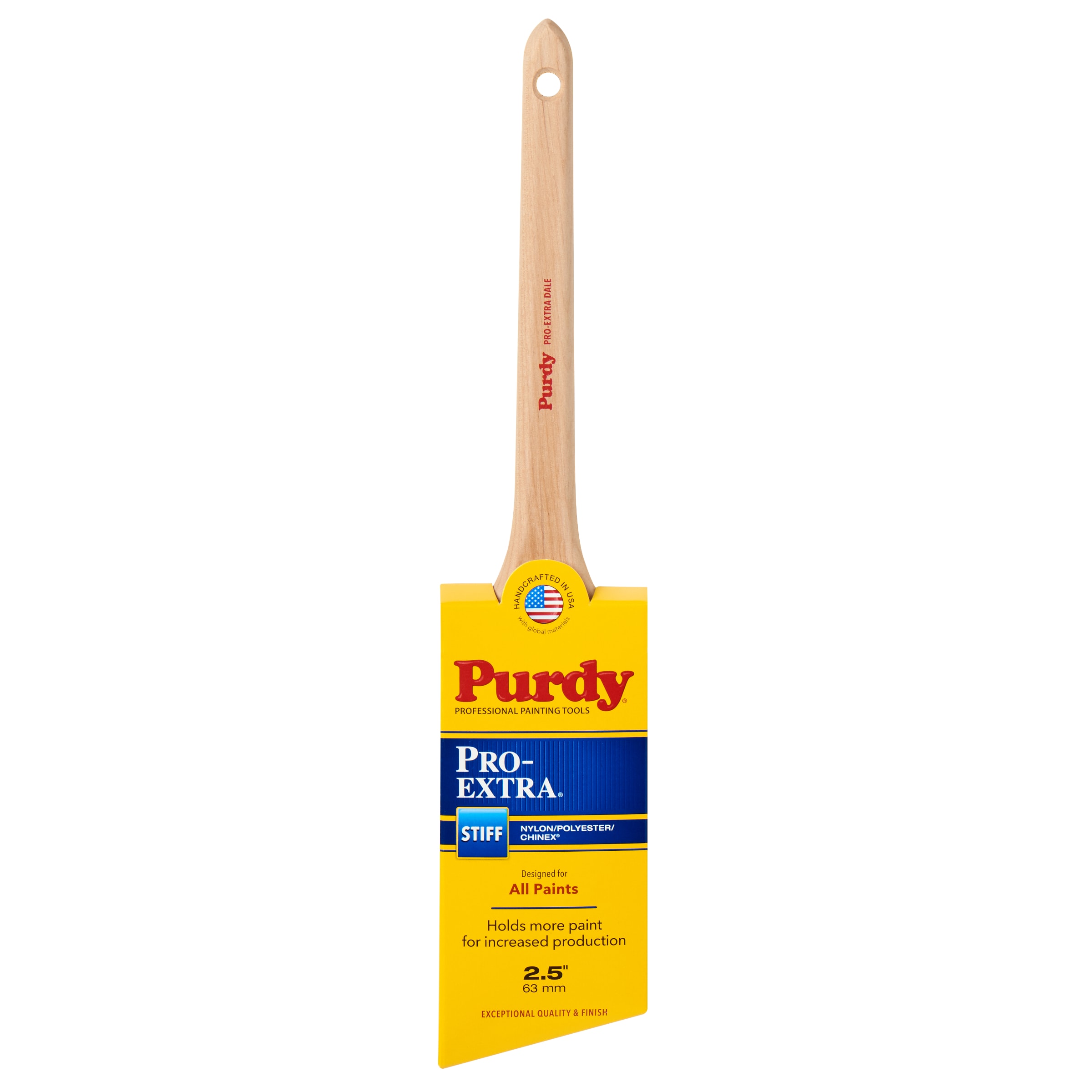 Purdy 144080725 Pro-Extra Dale 2-1/2-in Nylon- Polyester Blend Angle Paint Brush