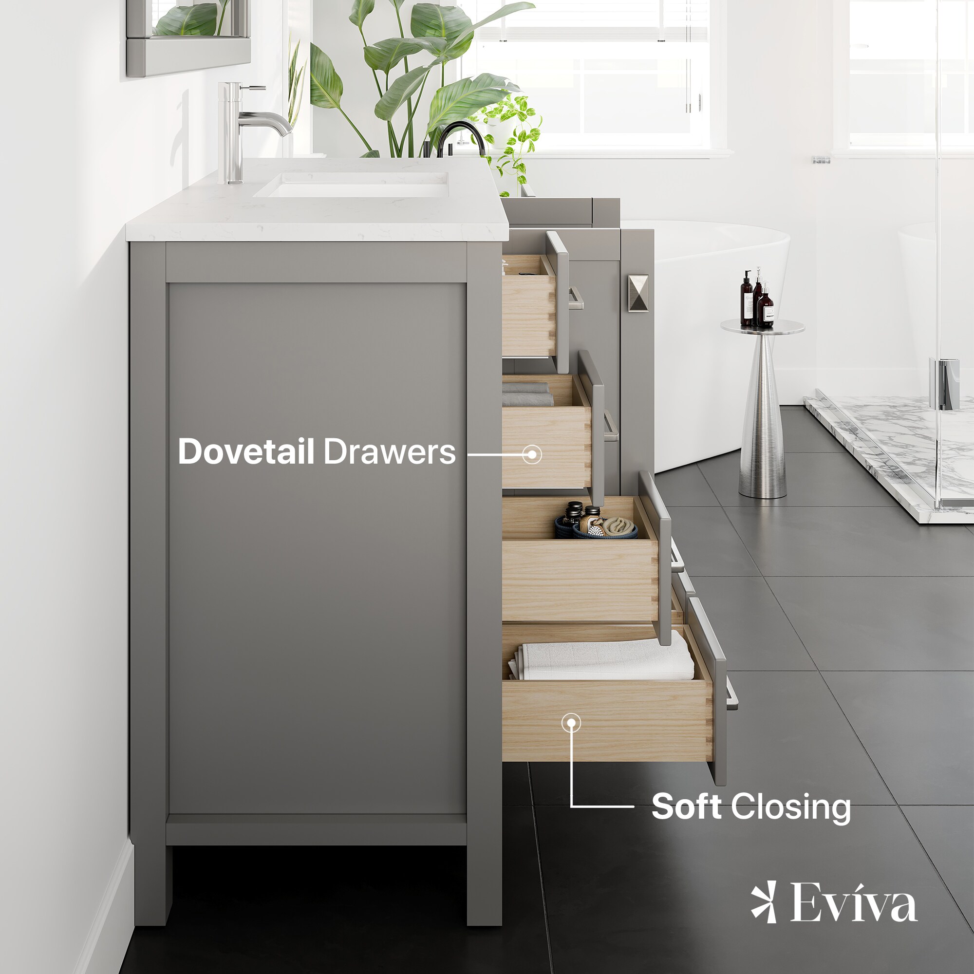 Eviva TVN414-48X18GR-Q Bath-Vanity-Combo - View #5