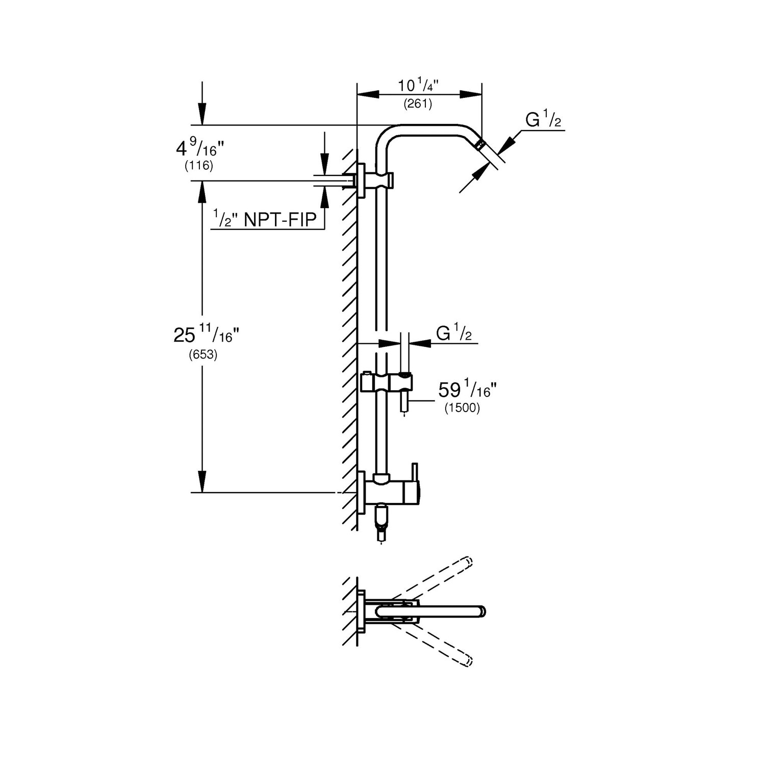 GROHE 26487EN0 Showerhead-Bar-Panels - View #2
