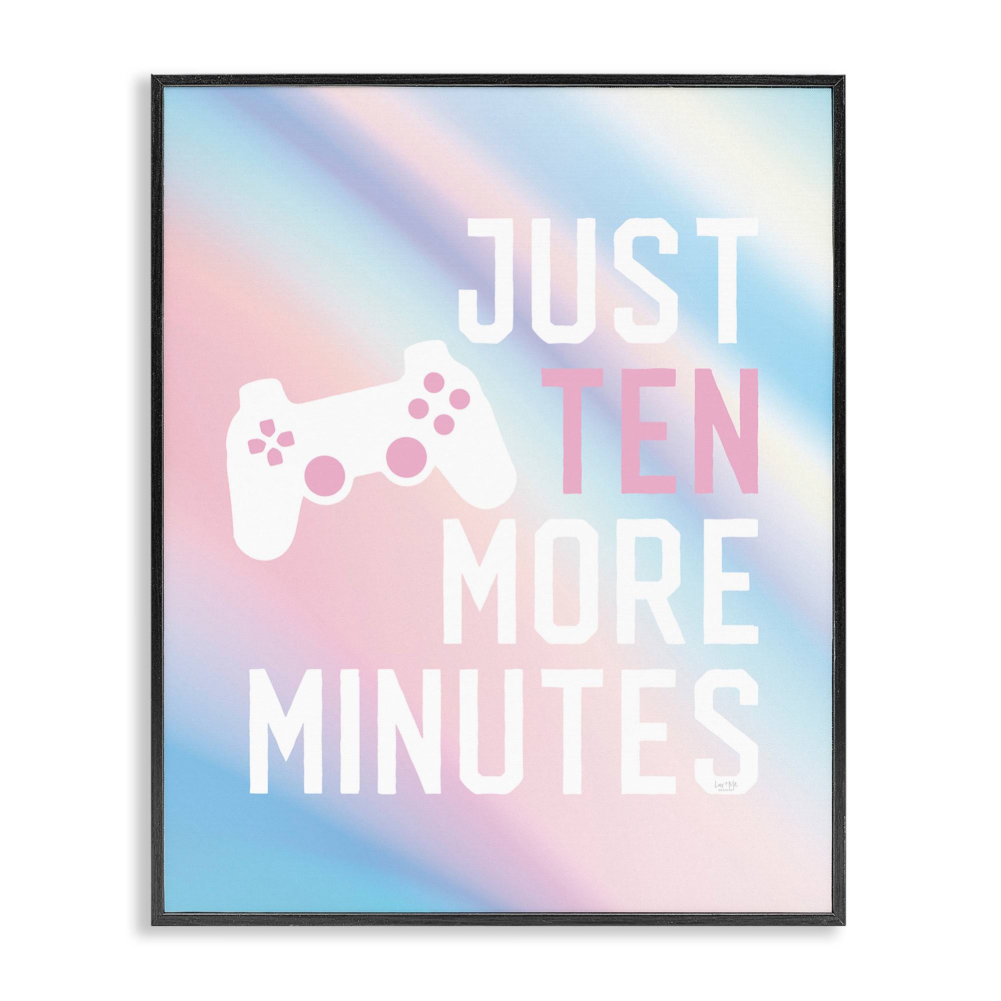 Stupell Industries BS-718-FR-16X20 Pastel Ten More Minutes Gamer Black Framed Giclee Art By Lux + Me Designs 16 x 20