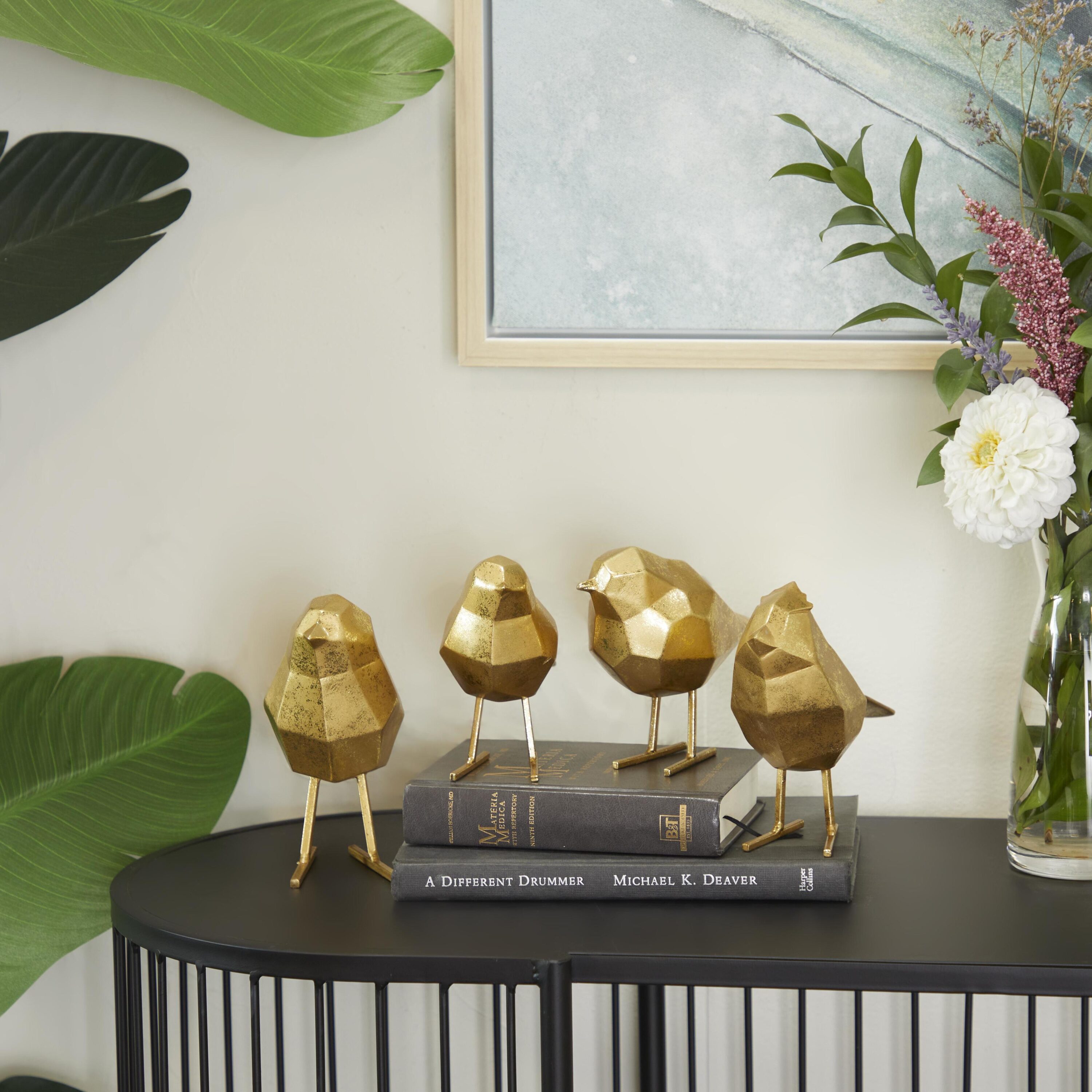 Grayson Lane 82226 4 -Pack Gold Stone Modern Sculpture