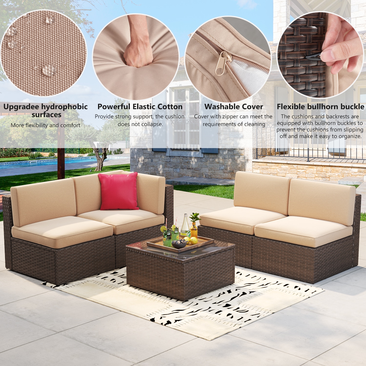 AOXUN LS-035BRAC-5 Patio-Conversation-Sets - View #4