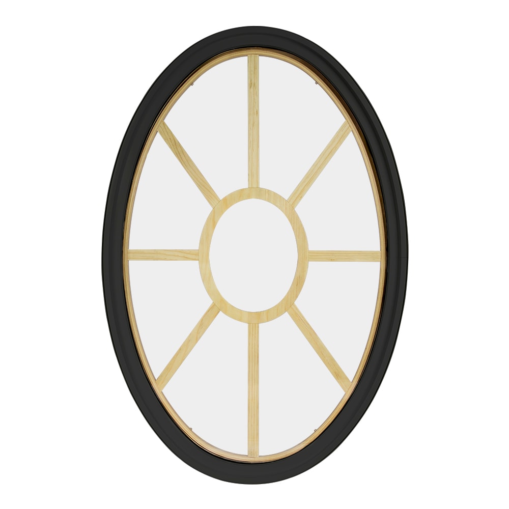 FrontLine Bldg. Products 2436OV49LIGBZ 24-in x 36-in Bronze Oval Accent Window with Grids