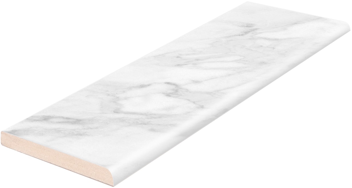 Satori White Regent Carrara 2-in x 8-in Ceramic Bullnose Tile (0.1-sq ...