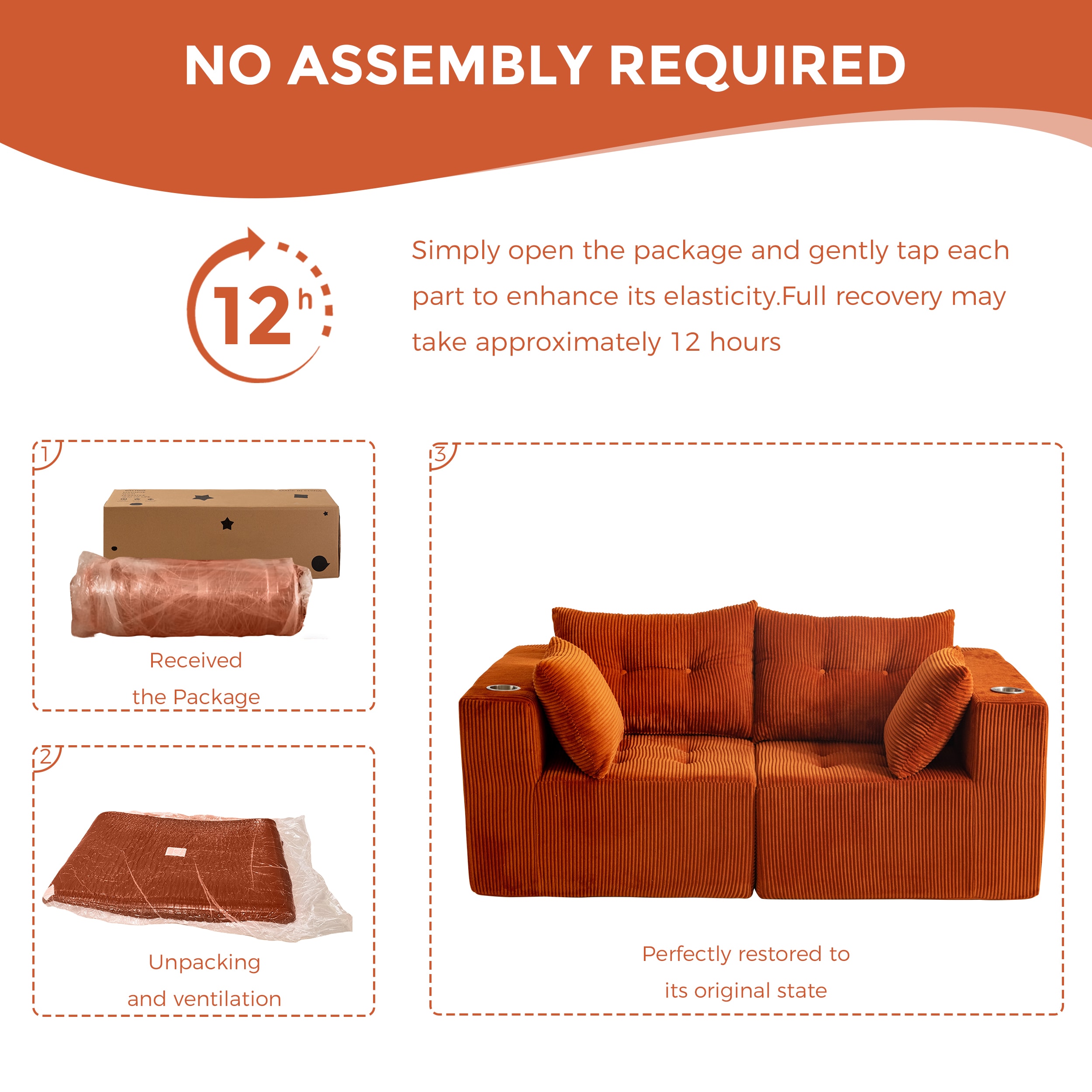 MAXYOYO M-A97-ORANGE-AC Sofas-Loveseats - View #6