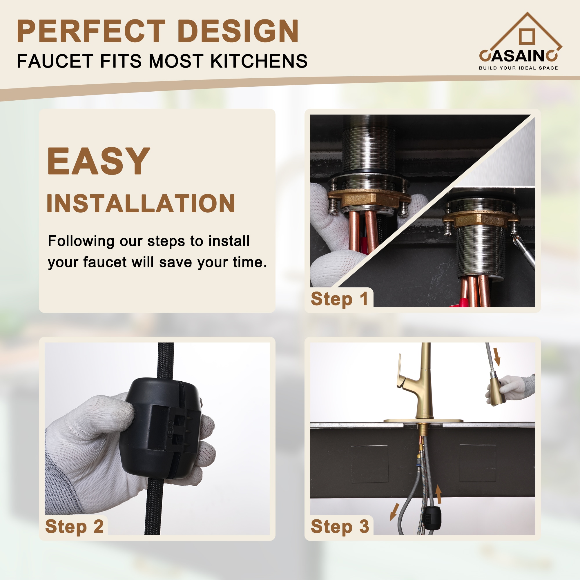 CASAINC CA-D4175-BG Kitchen-Faucets - View #7