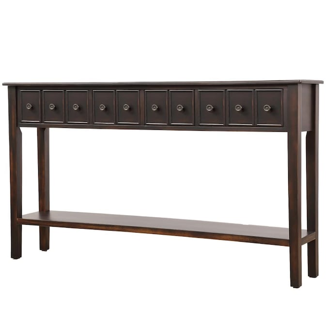 Kinwell Rustic Entryway Console Table, Unique Entryway Console Table