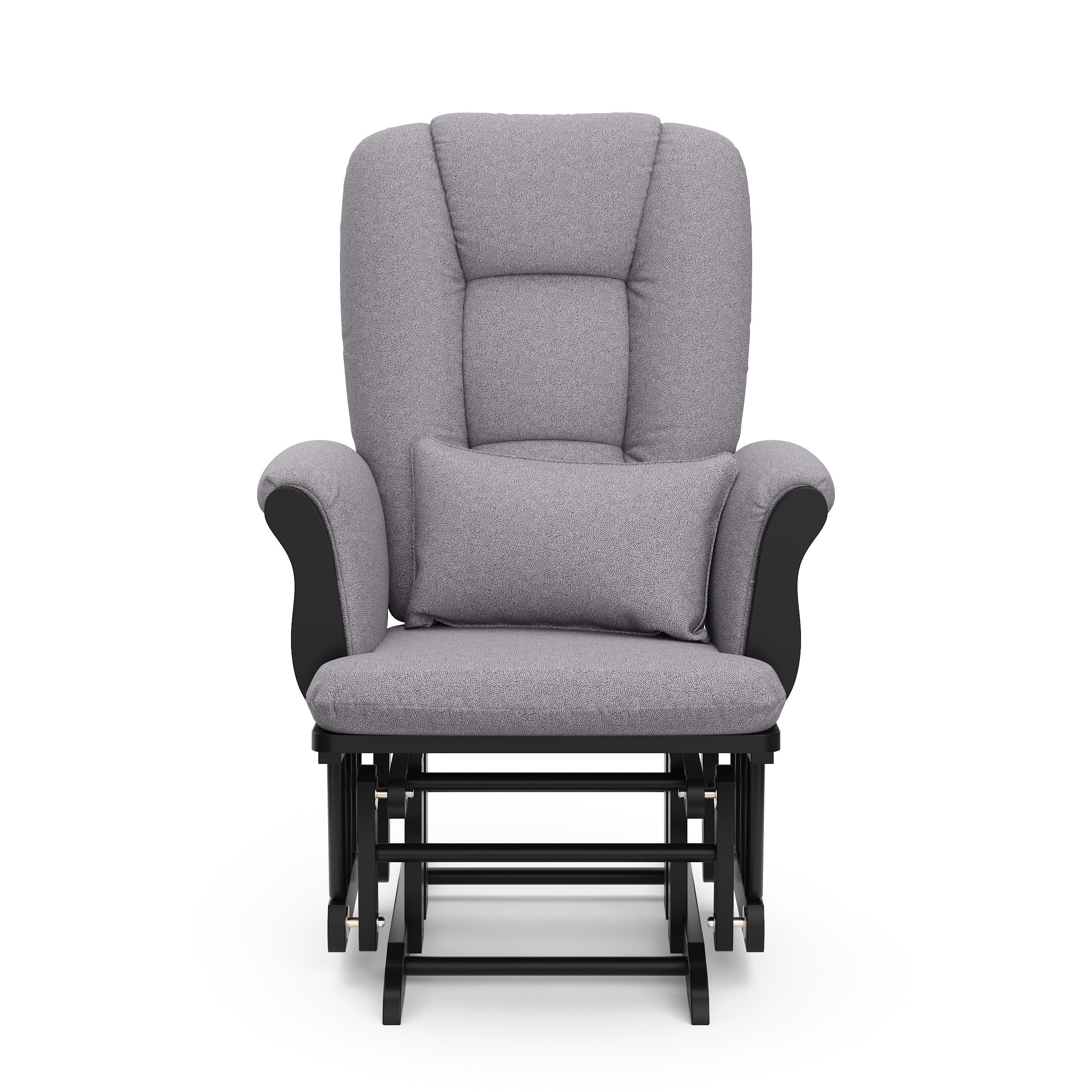 Black and Slate Gray Wood Nursery Glider with Ottoman