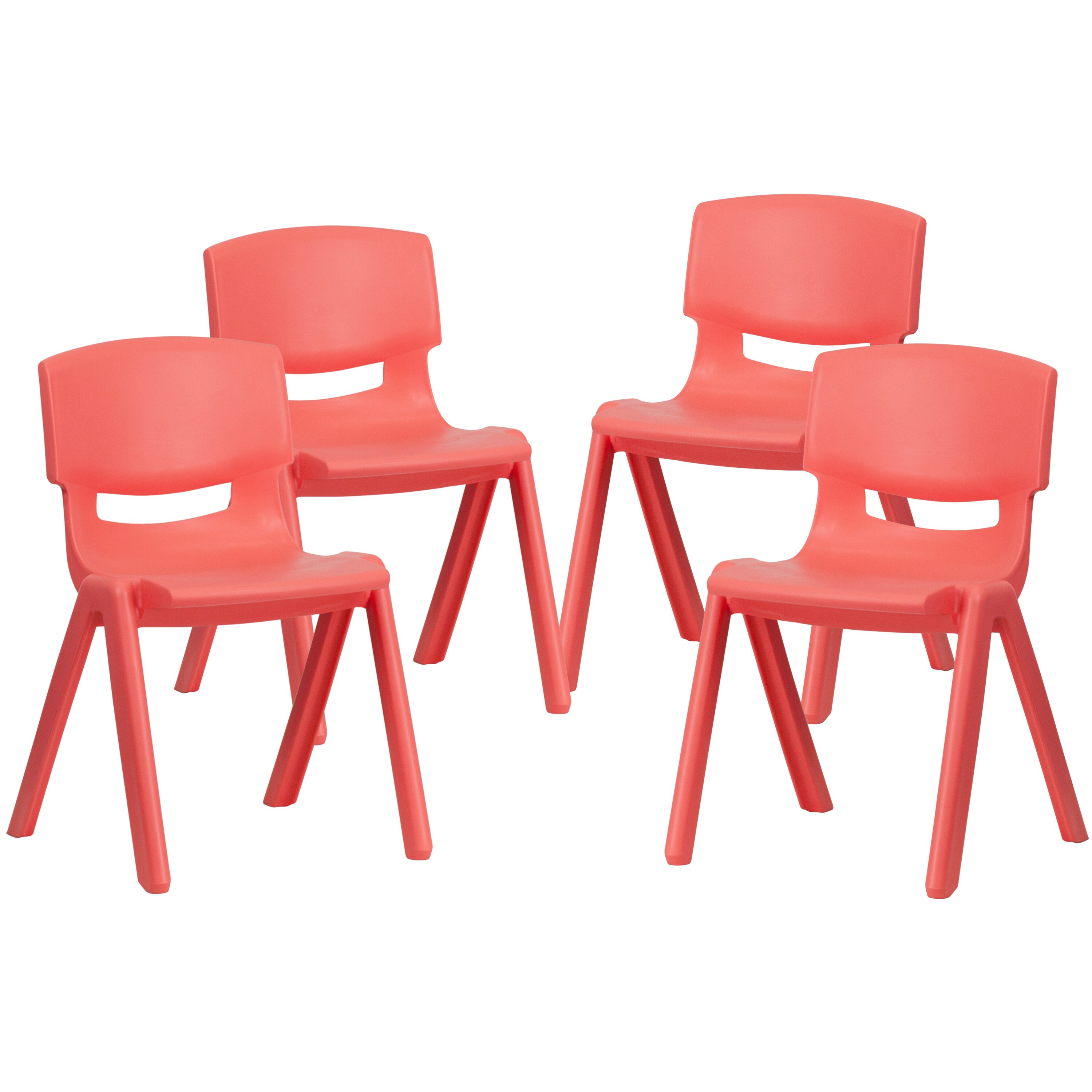 Flash Furniture 889142903215 4 Modern Red Plastic Accent Chair