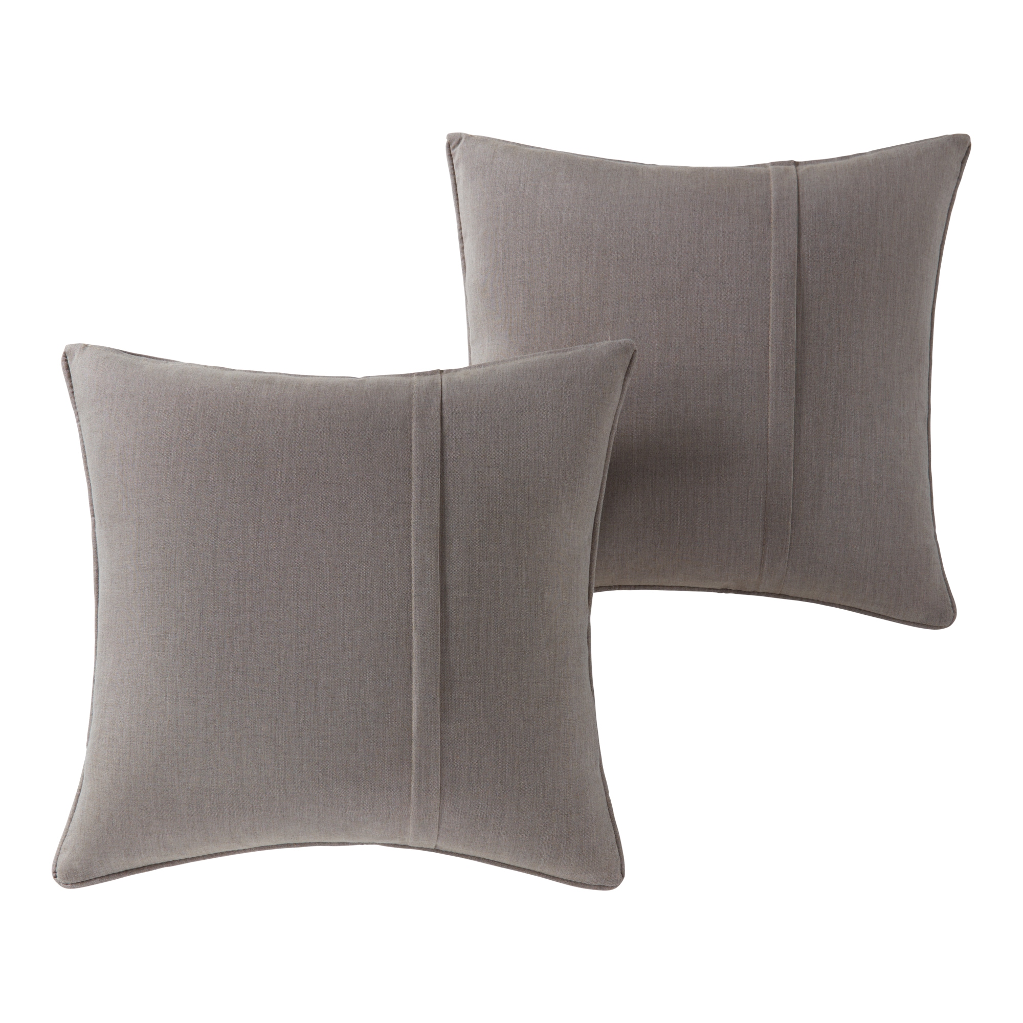 Greendale Home Fashions SP4803S2-SHALE 20-in Outdoor 2-Pack Sunbrella Cast Shale Square Throw Pillow