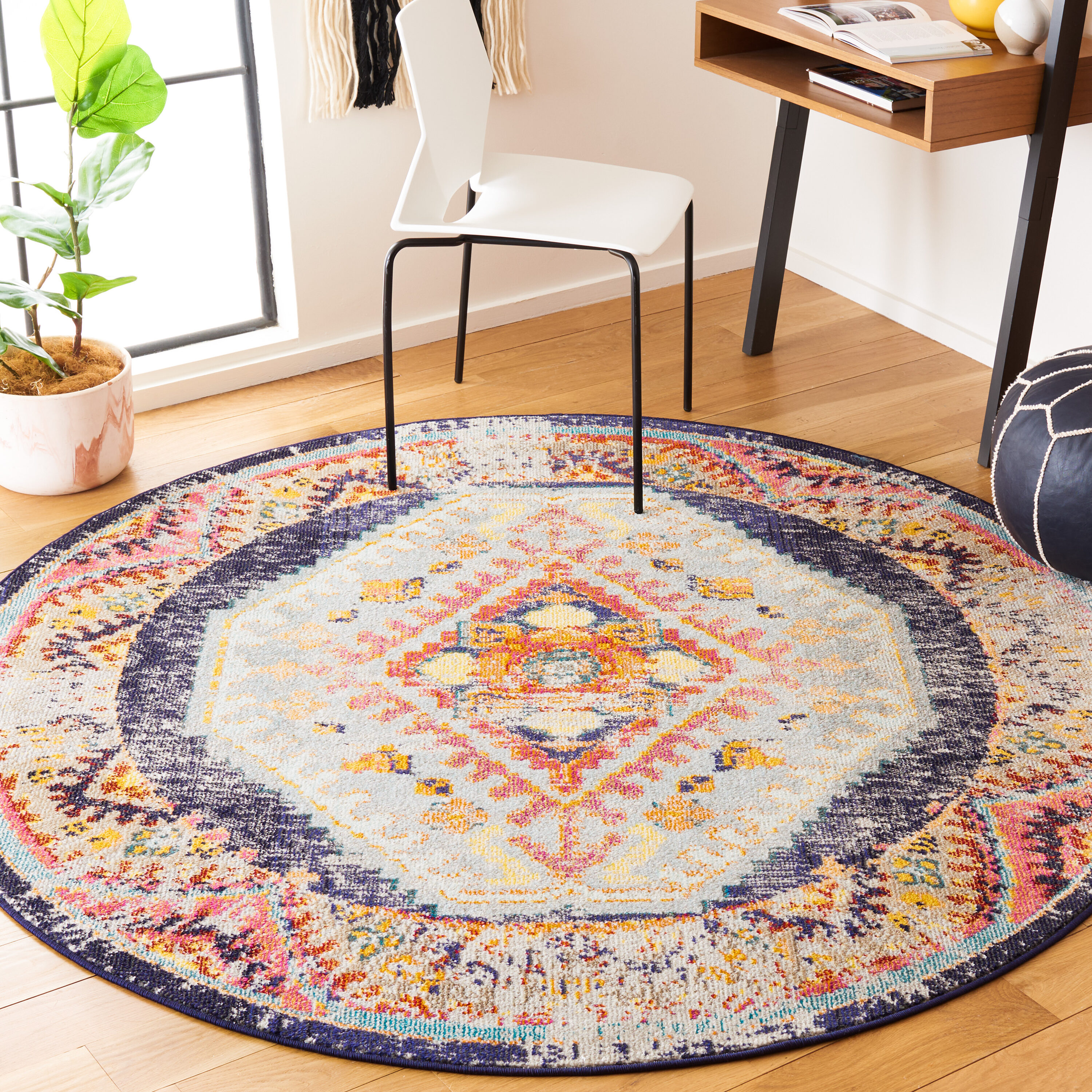 Monaco 278P Rust/Multi 7 x 7 Area rug