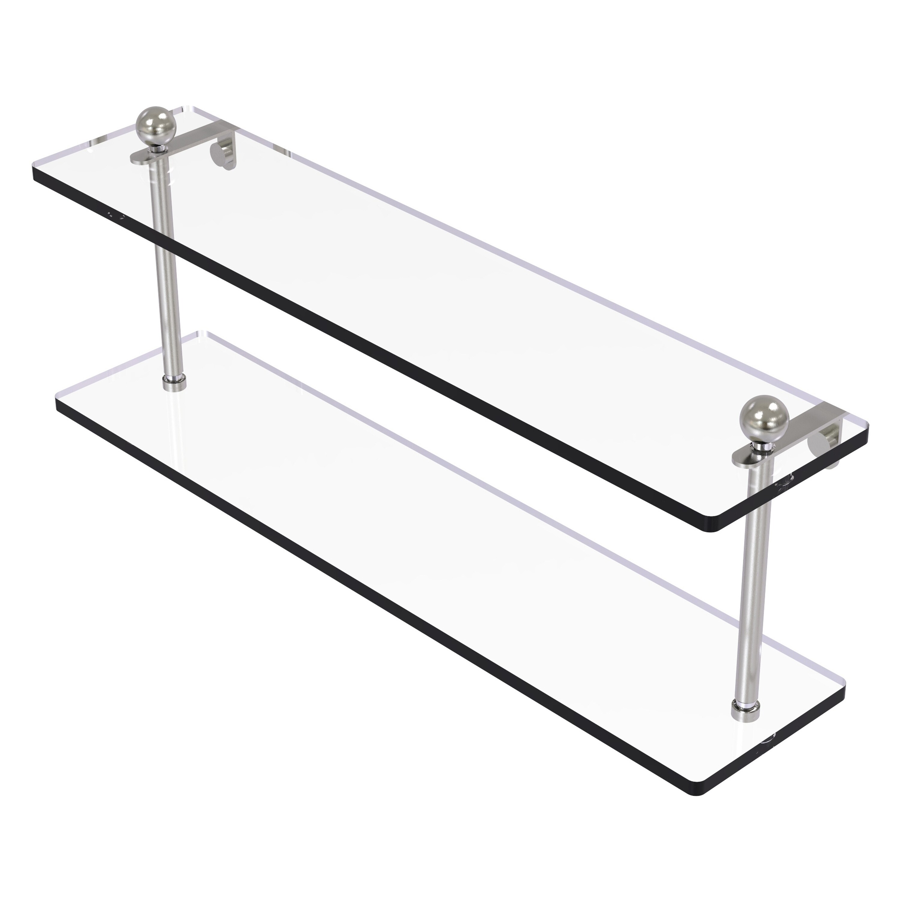 Allied Brass PR-2/22-SN Prestige Regal Satin Nickel 2 -Tier Wall mount Bathroom Shelf ( 22-in x 8-in x 5-in )