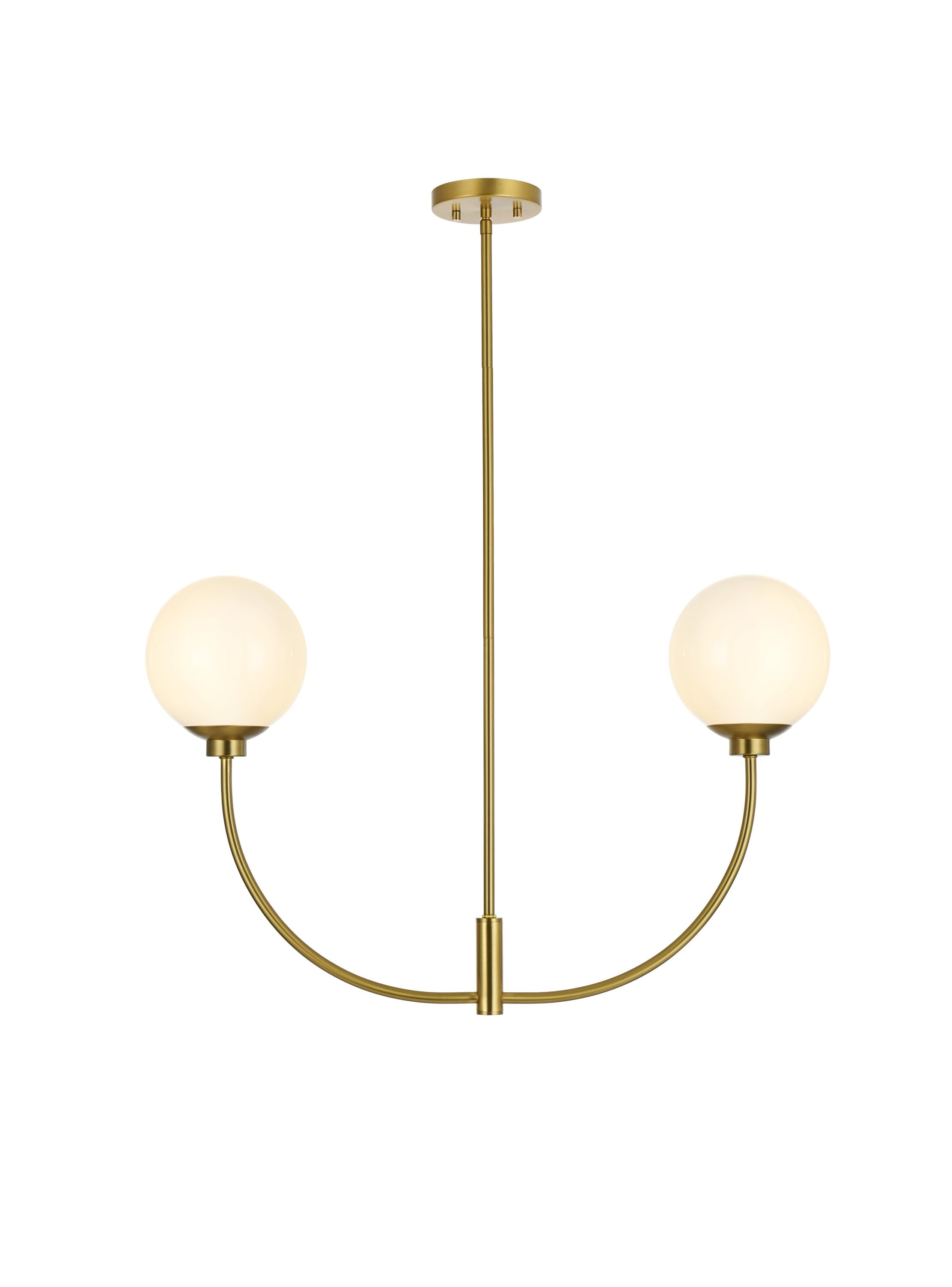Elegant Decor HFDL2448D30SG Home Furnishing 2 -Light Satin Gold Modern/contemporary For Use in Bedrooms, Dining Rooms, Foyers, Kitchens, Living Rooms Chandelier