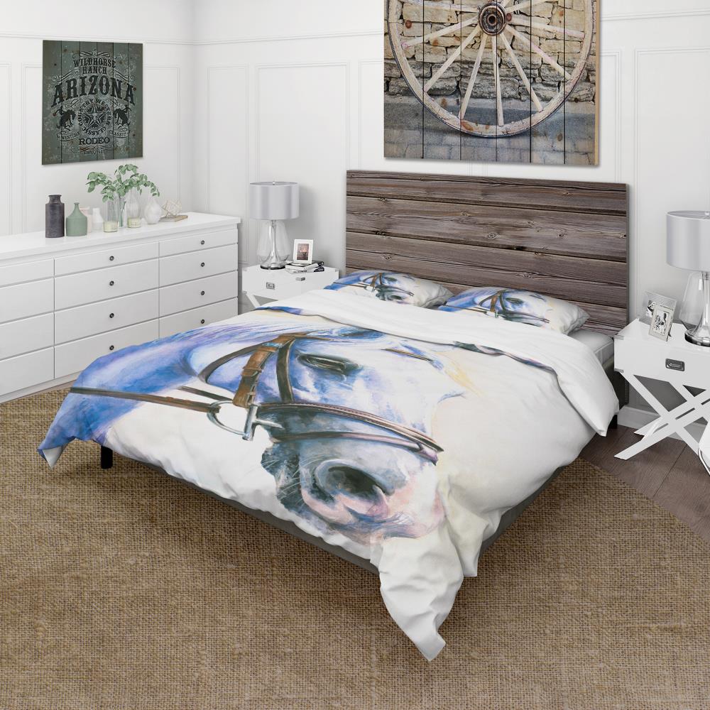 Designart BED13321-T 3 -Piece Blue Twin Duvet cover Set