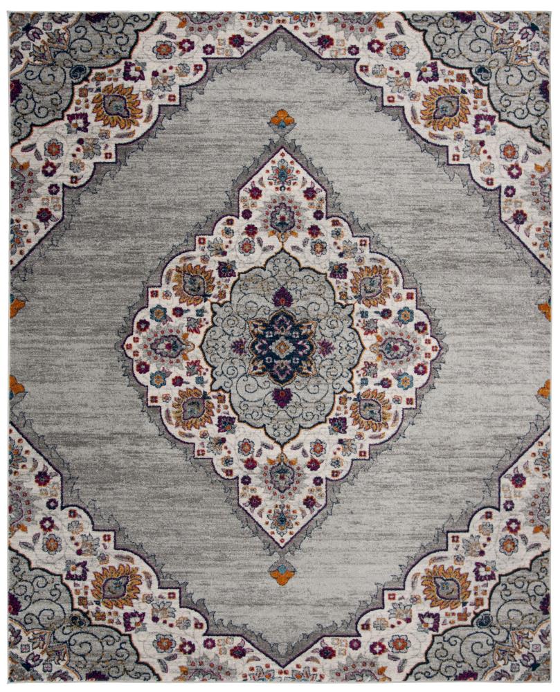 Safavieh MAD153R-8 Madison Suzian 8 x 10 (ft) Loomed Polypropylene Light Gray/Fuchsia Rectangular Indoor Distressed/Overdyed Vintage Area rug