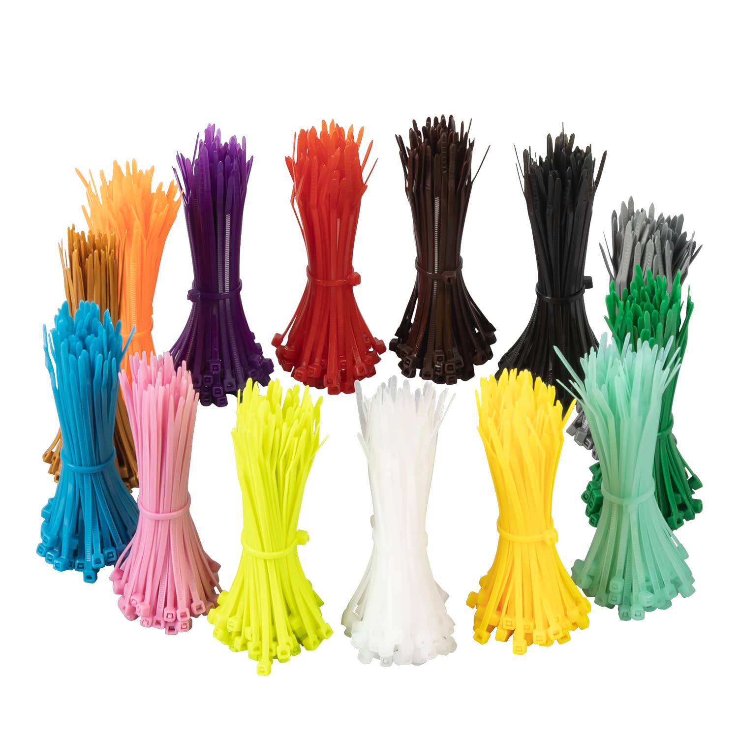 XINGO 1400 PCS Colored Zip Ties 4 Inch Multicolor Zip Ties Mix Packed 14 Color Plastic Wire Ties Assortment for Home Office Garden Garage and Workshop #B09YRJMPSG