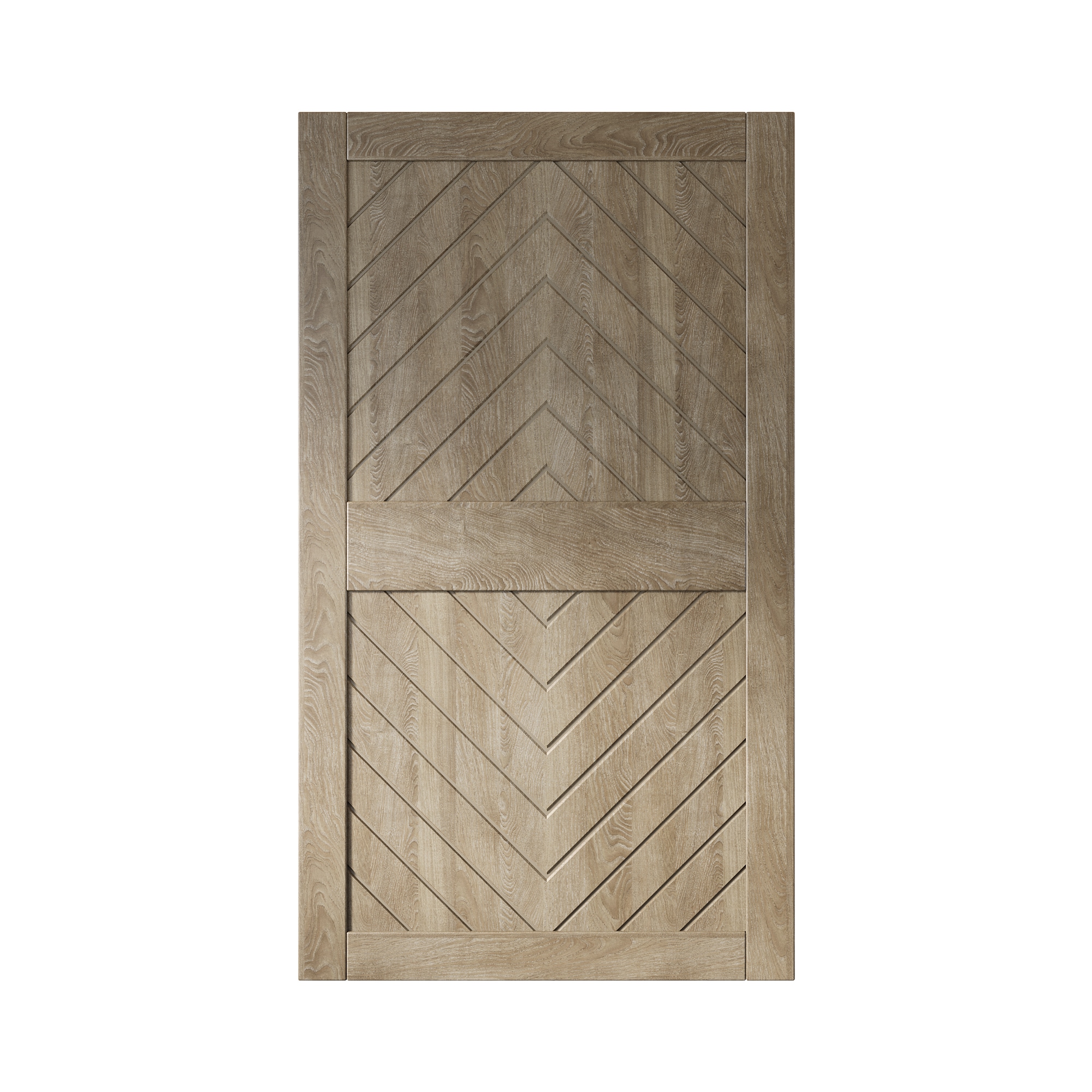 HOMACER JT2-4884-GR 48-in x 84-in Classic Gray Herringbone Pine Wood Solid core Single Barn Door (Hardware Not Included)