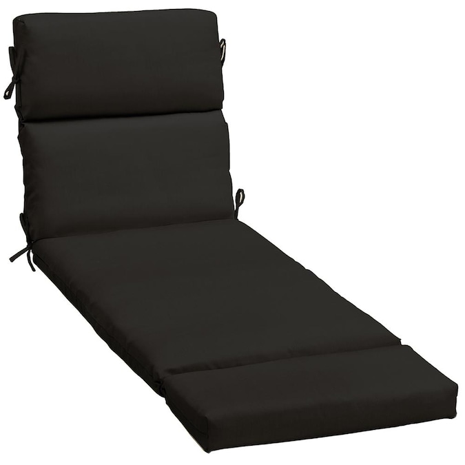 Garden Treasures Black Solid Patio, Outdoor Chaise Lounge Cushions