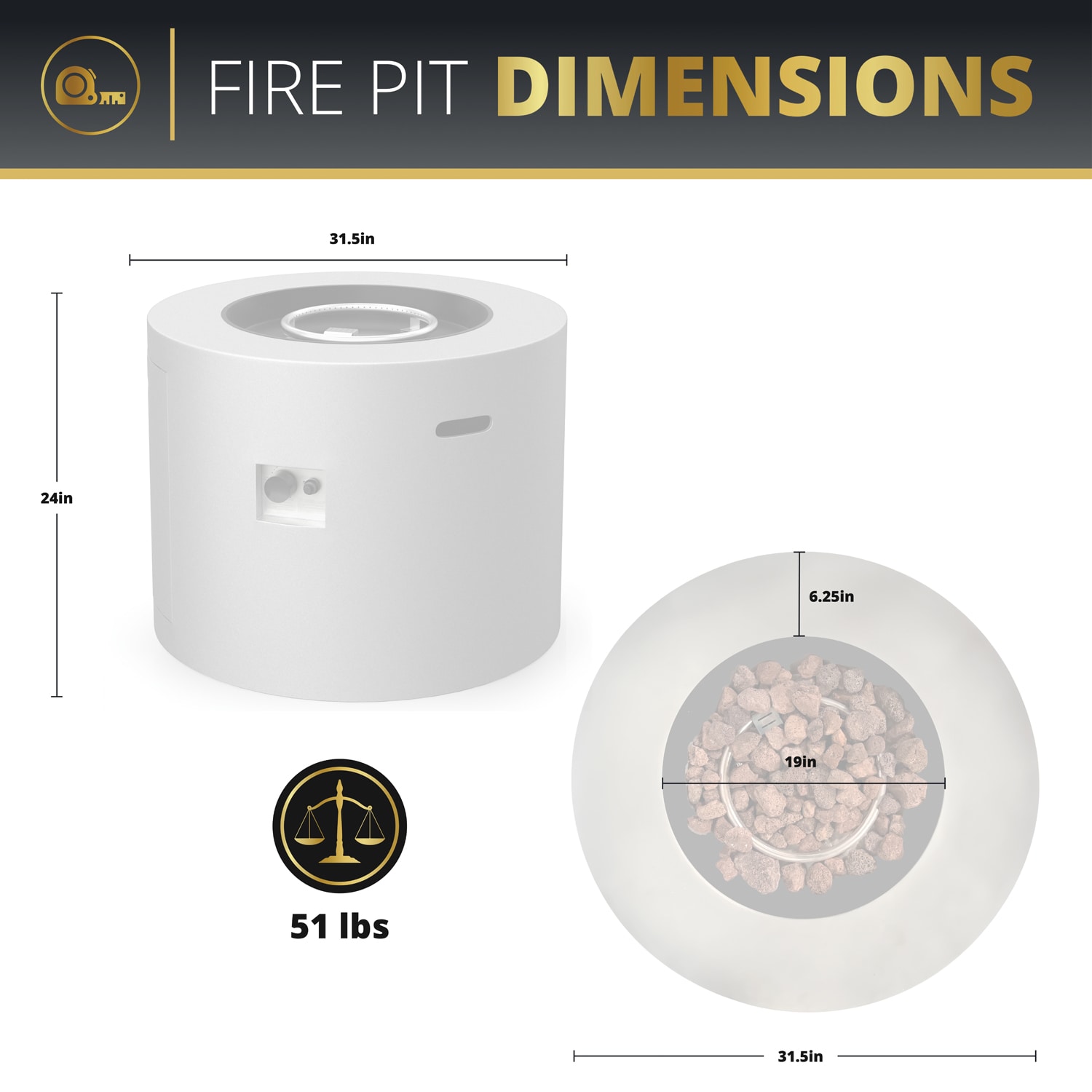 Kinger Home FP-T-009-G Outdoor-Gas-Firepits - View #9